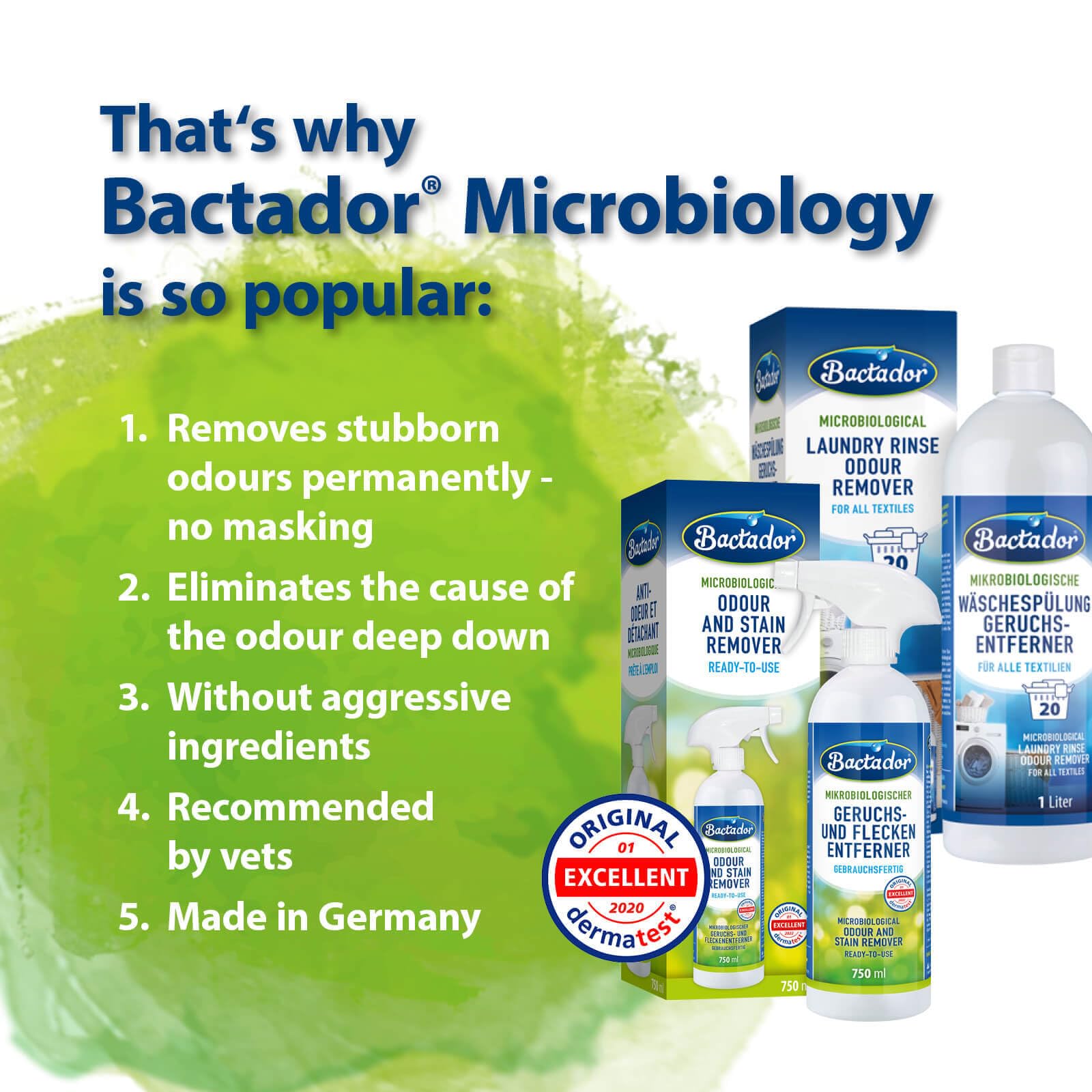 Bactador Enzyme Cleaner Spray - Permanent Odour & Stain Removal | 750 ml | Unscented 5