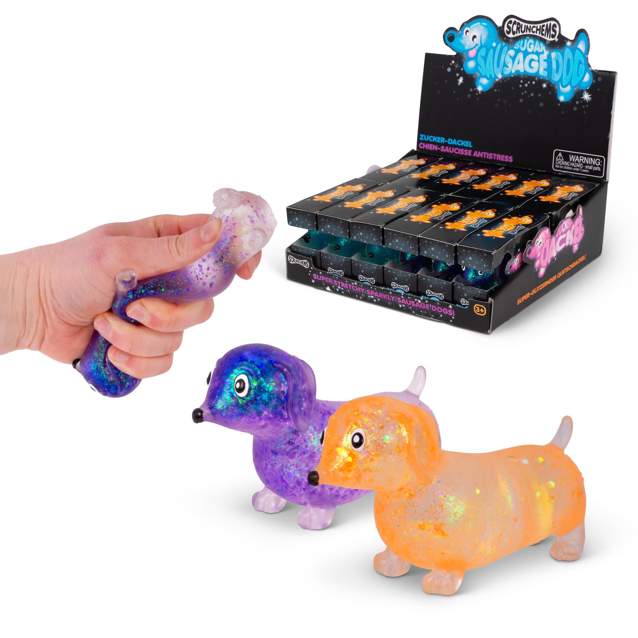 Tobar Scrunchems Sugar Sausage Dog - Squishy Stress Relief Toy, Assorted Colors