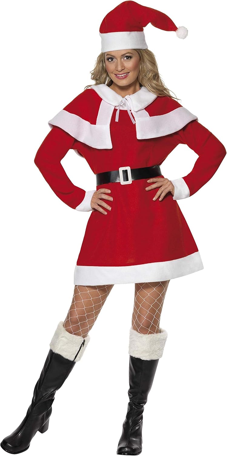 Smiffys Miss Santa Fleece Costume - Size 12-14