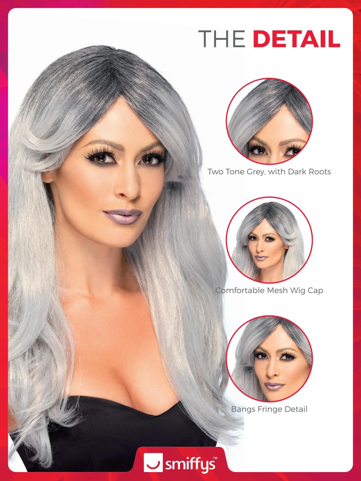 Smiffys Ghostly Glamour Grey Wig (One Size) - 44256 5