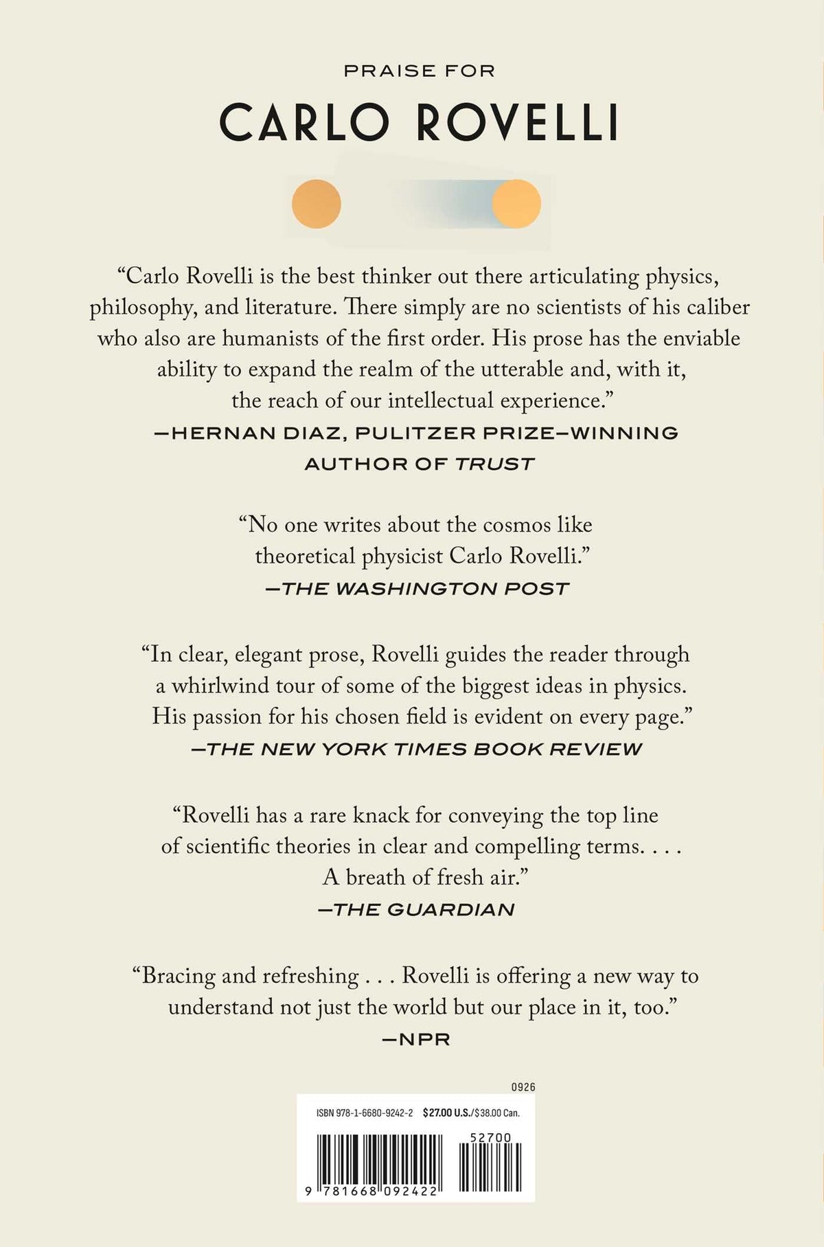 Carlo Rovelli - On the Equality of All Things: Lessons on Physics and Philosophy [Hardcover]