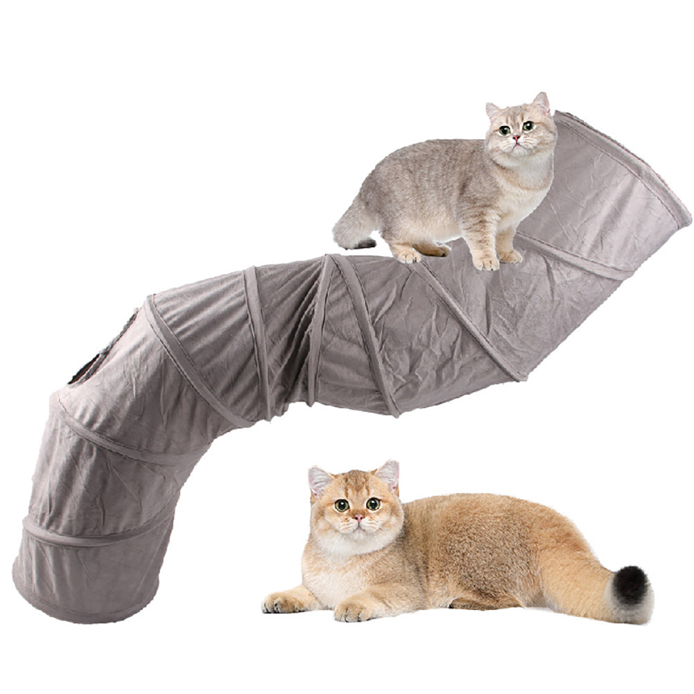 Yachew Collapsible S-Shape Cat Tunnel - Interactive Pet Play Tunnel with Peepholes 4