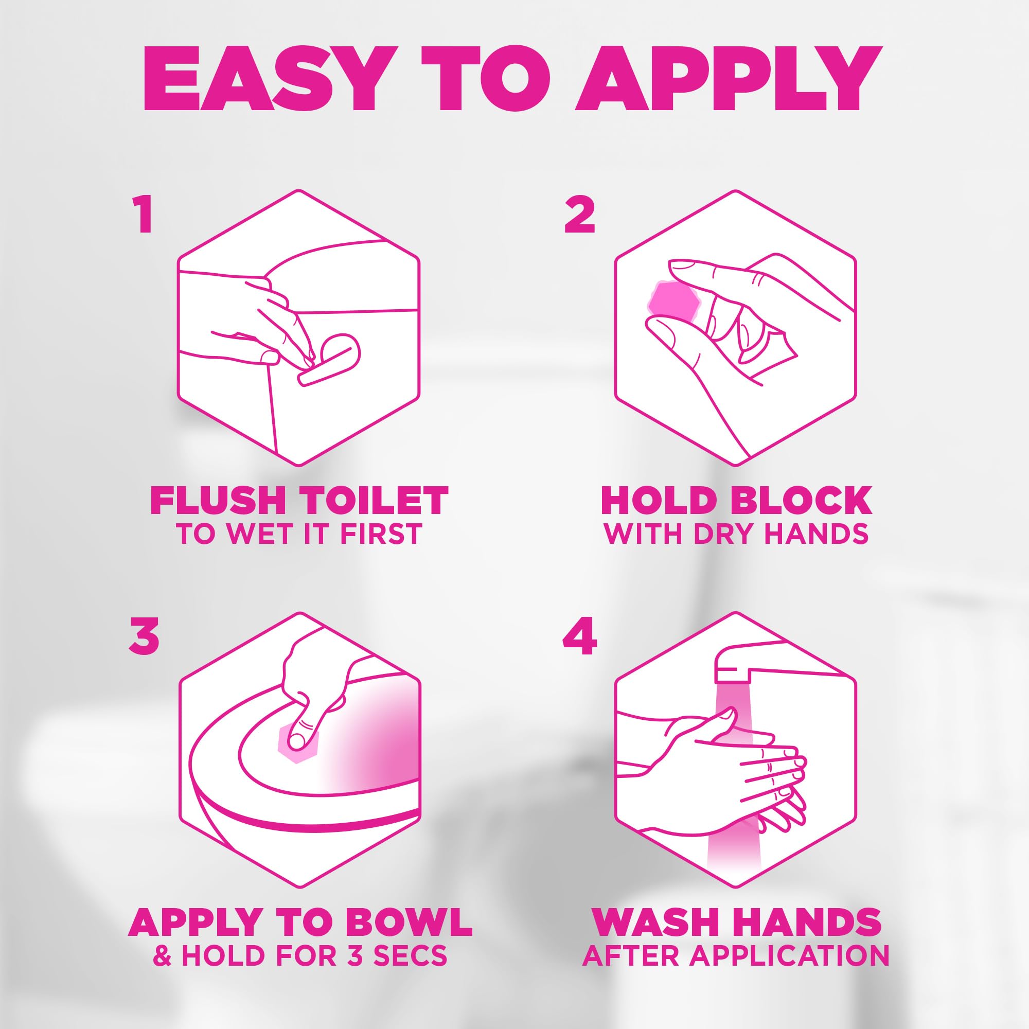 Harpic Hygienic Fresh Sticker Adhesive Toilet Block - Floral Scent, Pack of 4 Tablets 2