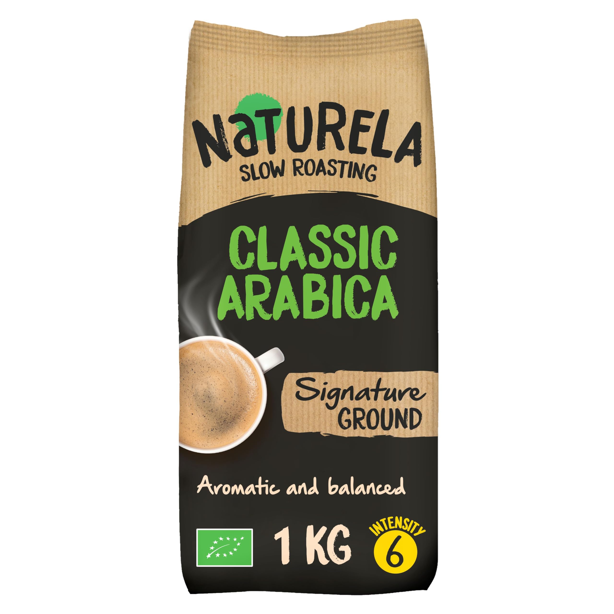 Naturela Organic Ground Coffee - 100% Arabica Slow-Roasted | 1 kg Pack