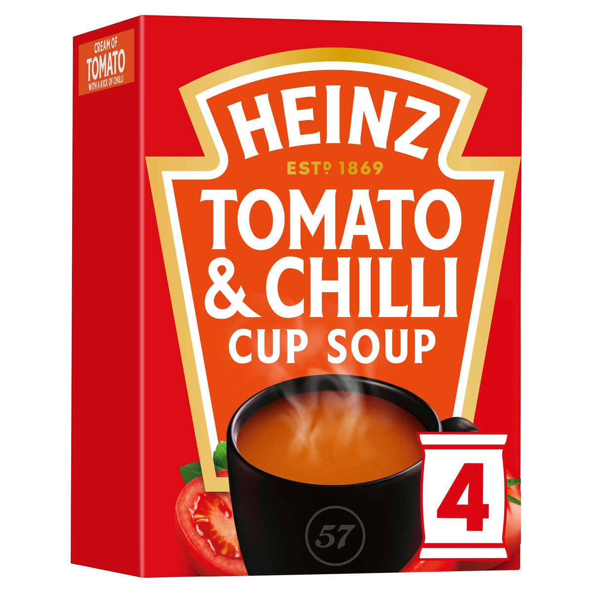 HEINZ Tomato & Chilli Cup Soup - 4 Sachets, 90g