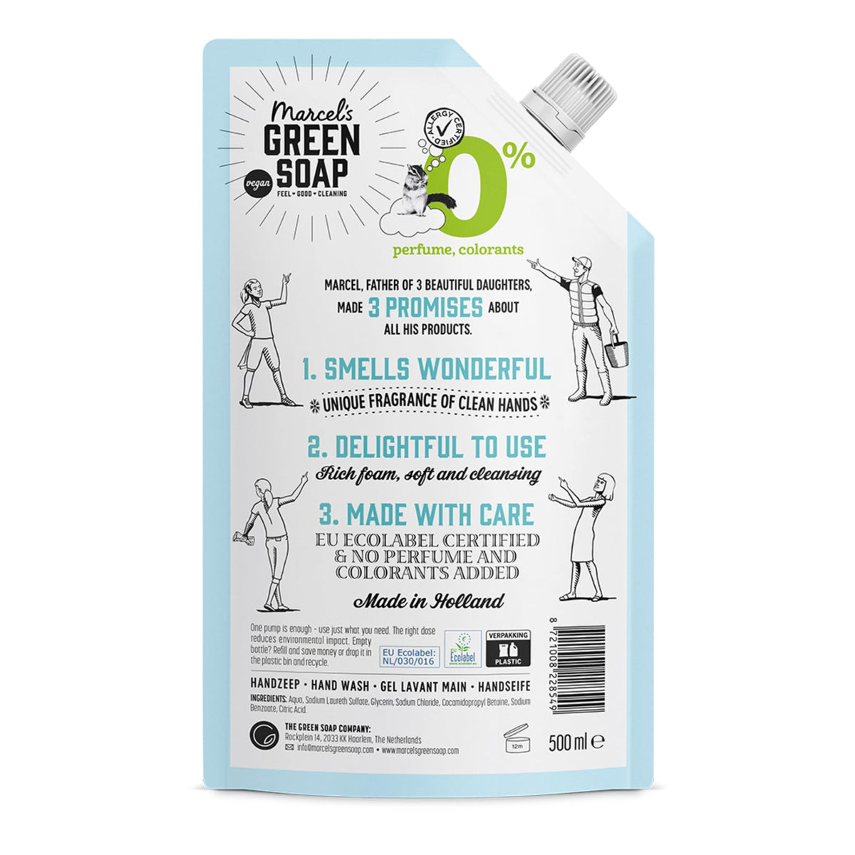 Marcel's Green Soap - Hand Soap Refill - 0% - 500 ml