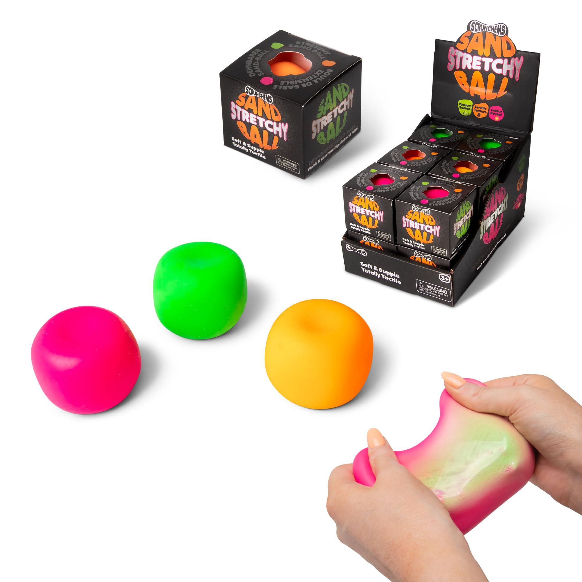 SCRUNCHEMS Stretchy Sand Ball - Sensory & Stress Relief Toy | Assorted Colors | Ages 3+ 1