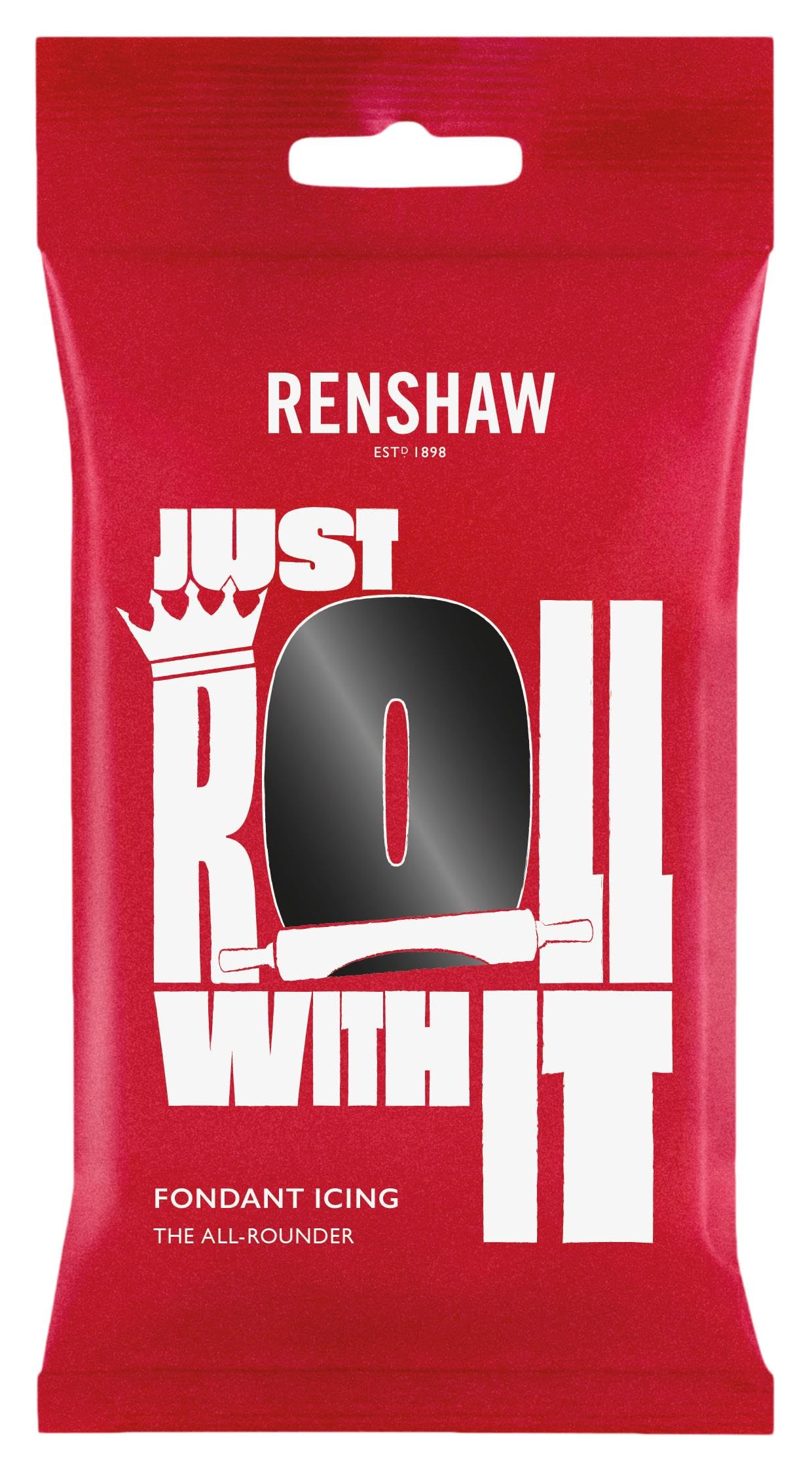 Renshaw Jet Black Just Roll With It Fondant Icing - Ready to Roll | 1 kg