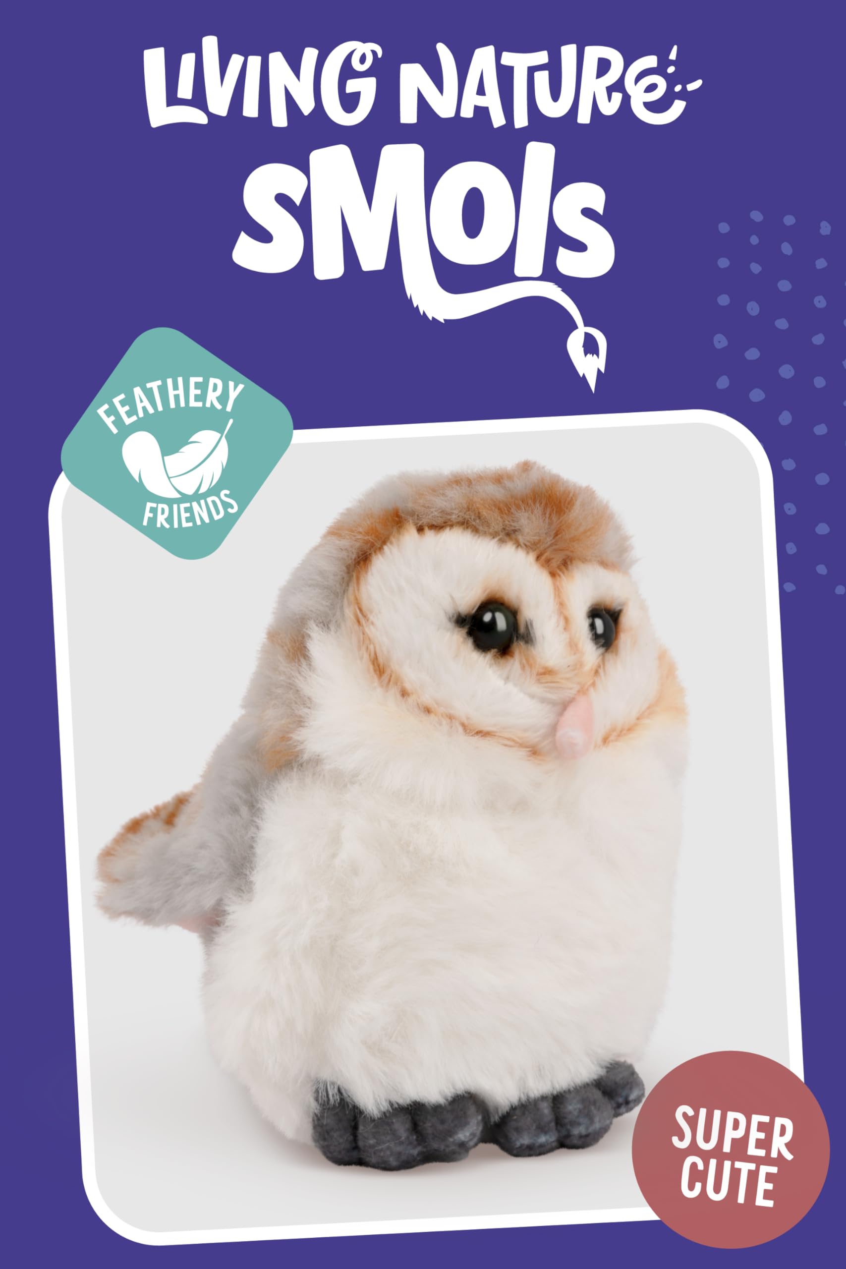 Living Nature Little Barn Owl Plush Toy - Realistic, Eco-Friendly, 0+ Ages 2