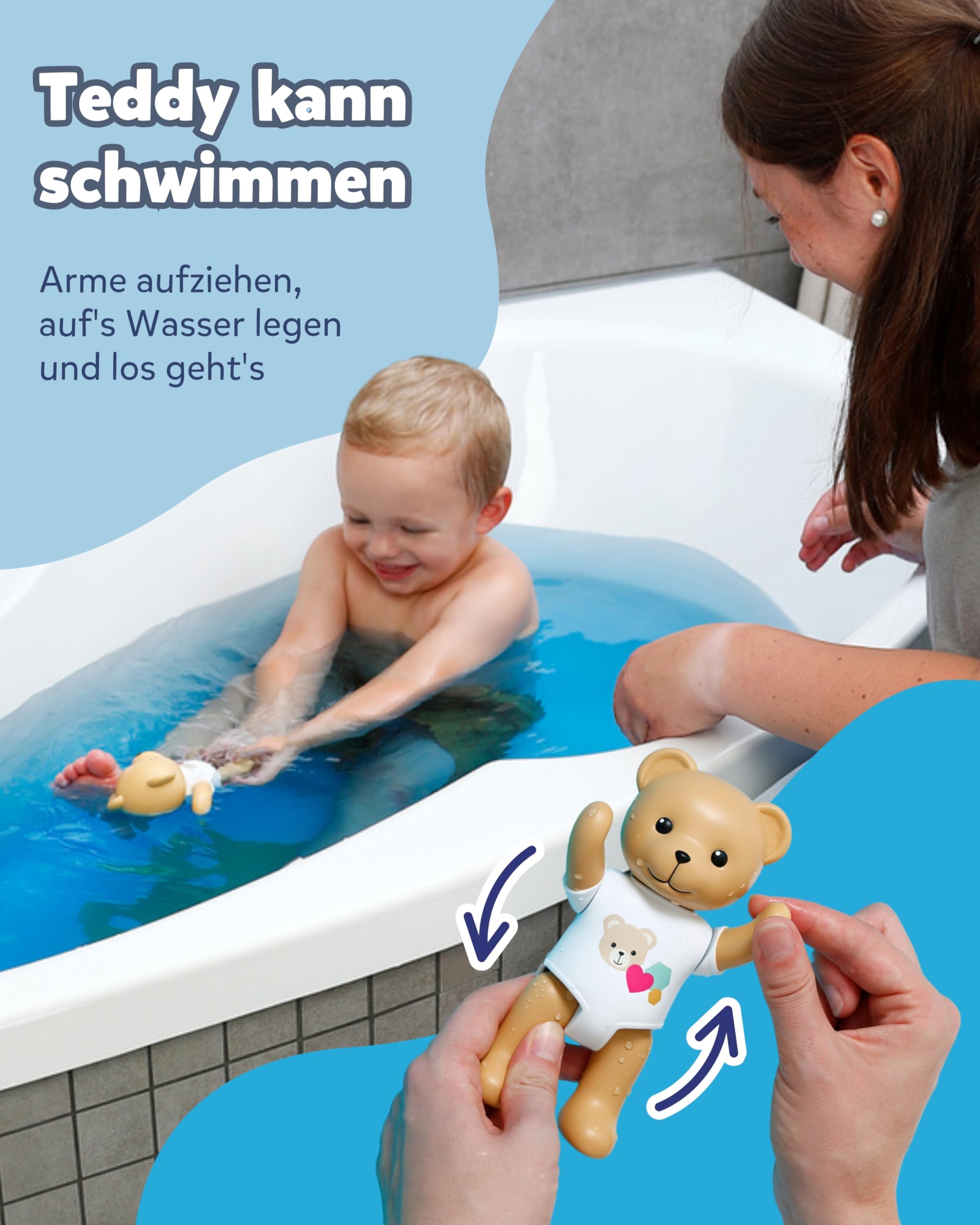 BABY born Splish Splash Teddy - Interactive Bath Time Toy for Ages 1+ 2