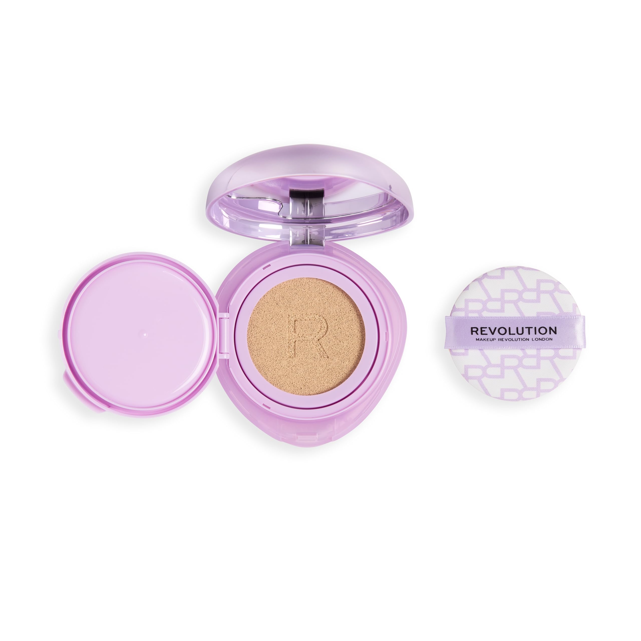 Revolution Beauty London Superdewy Cushion Foundation - Buildable Coverage | Hydrating | Light Neutral 2