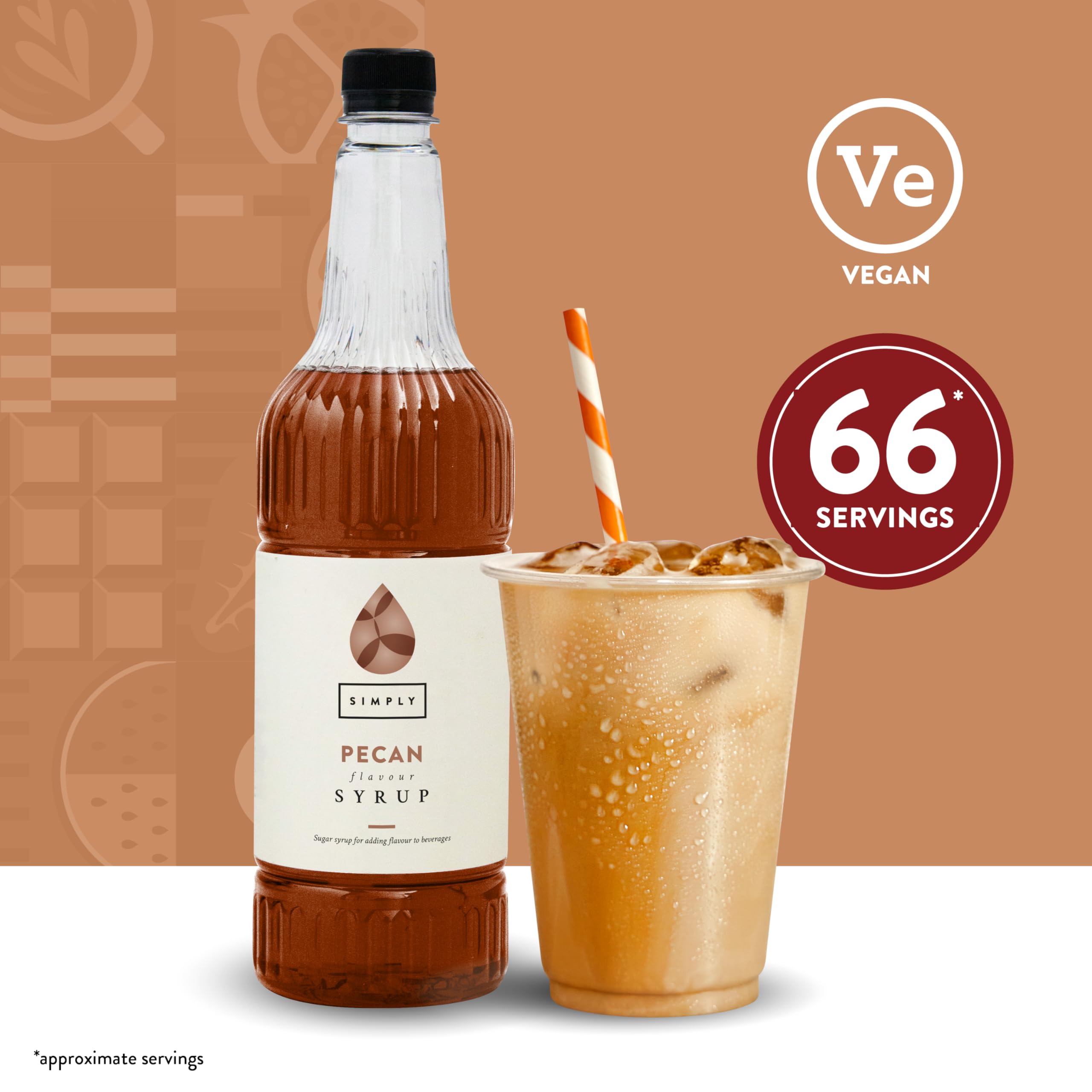 Einfacher Pekannusssirup, veganer, halaler und nussfreier aromatisierter Sirup für Kaffee, heiße und kalte Getränke