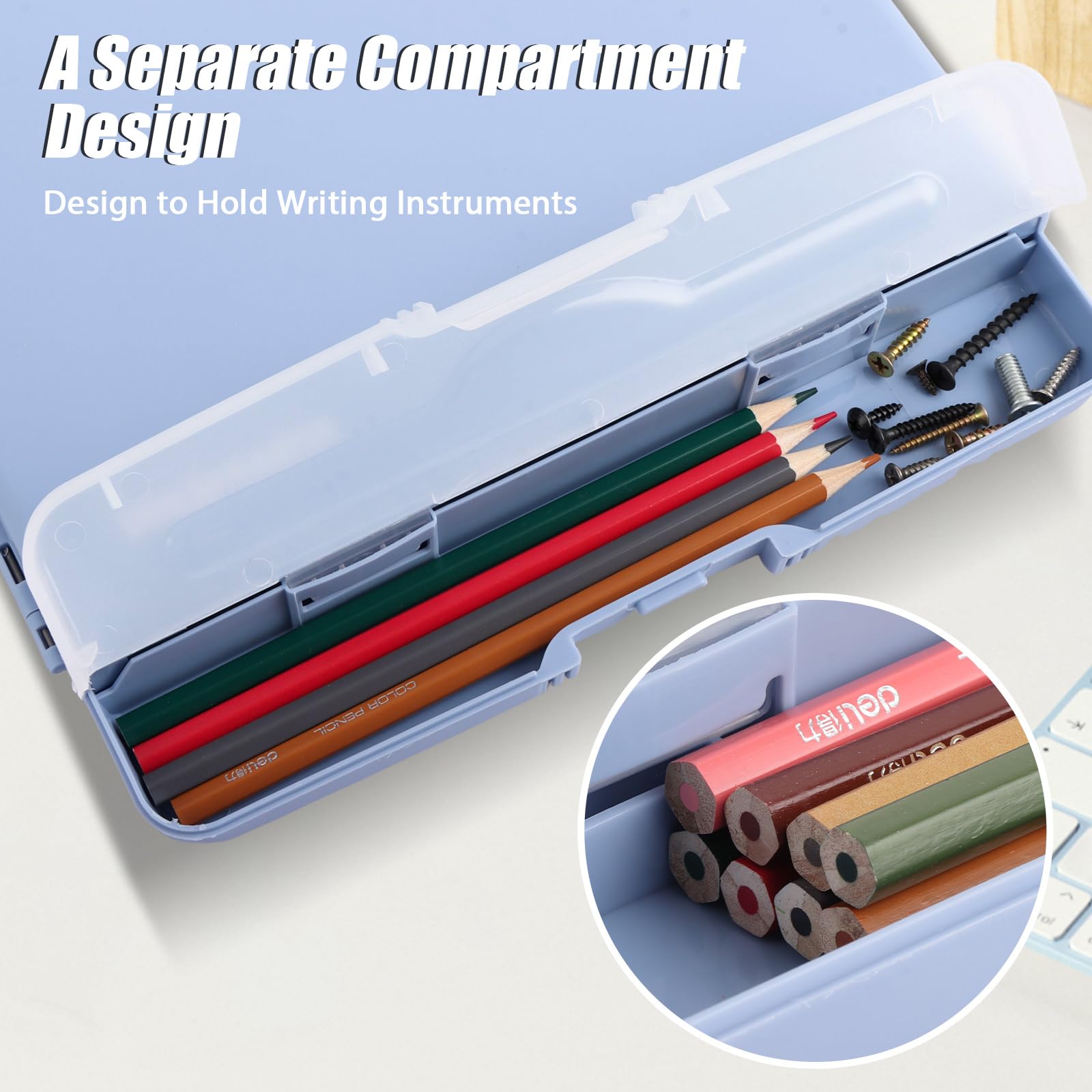 ASelected Plastic Clipboard with Storage for A4 Documents | Pen Holder | Blue 4