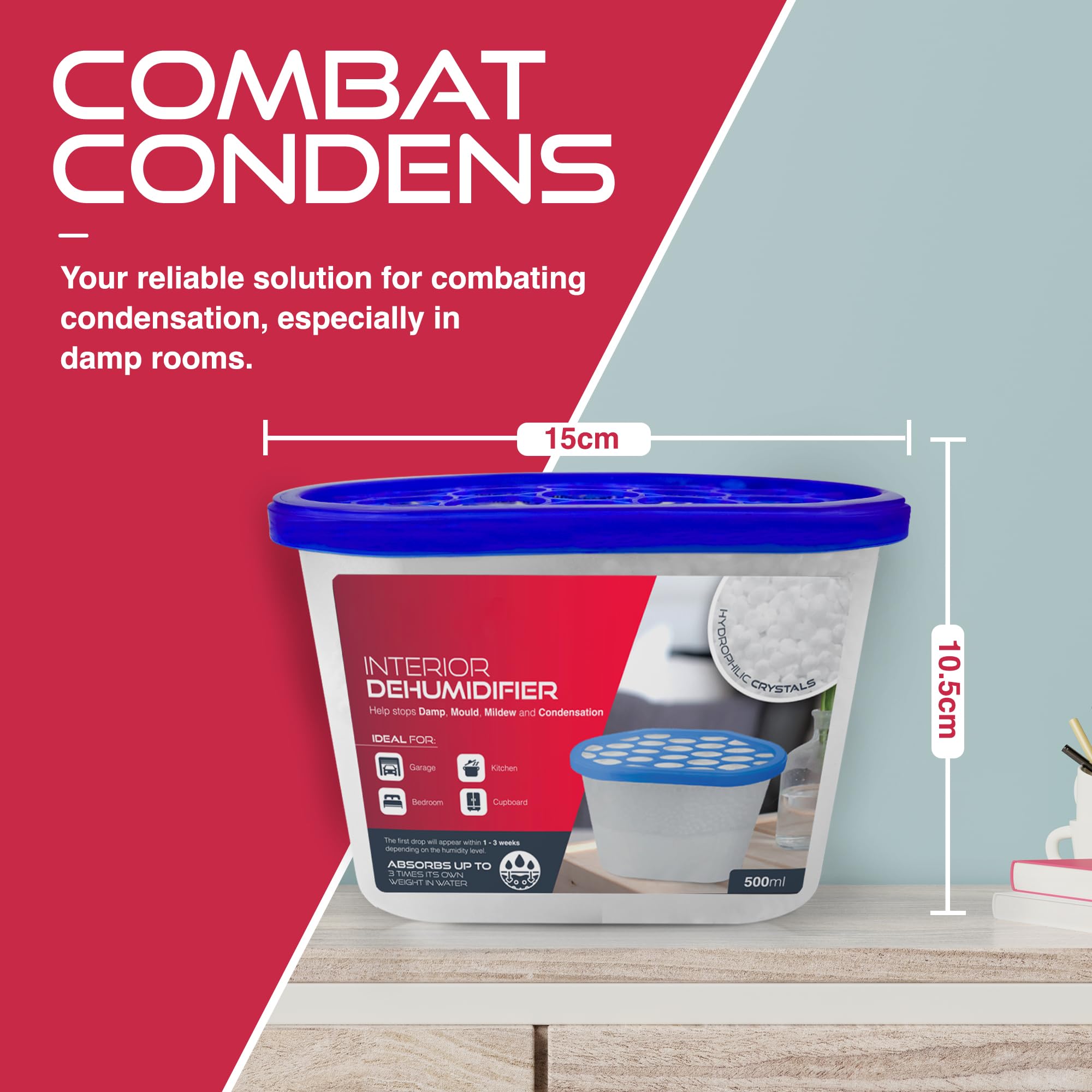 Sterlix Dehumidifier Tubs - 5 Pack 500ml Capacity | Combats Condensation & Mould