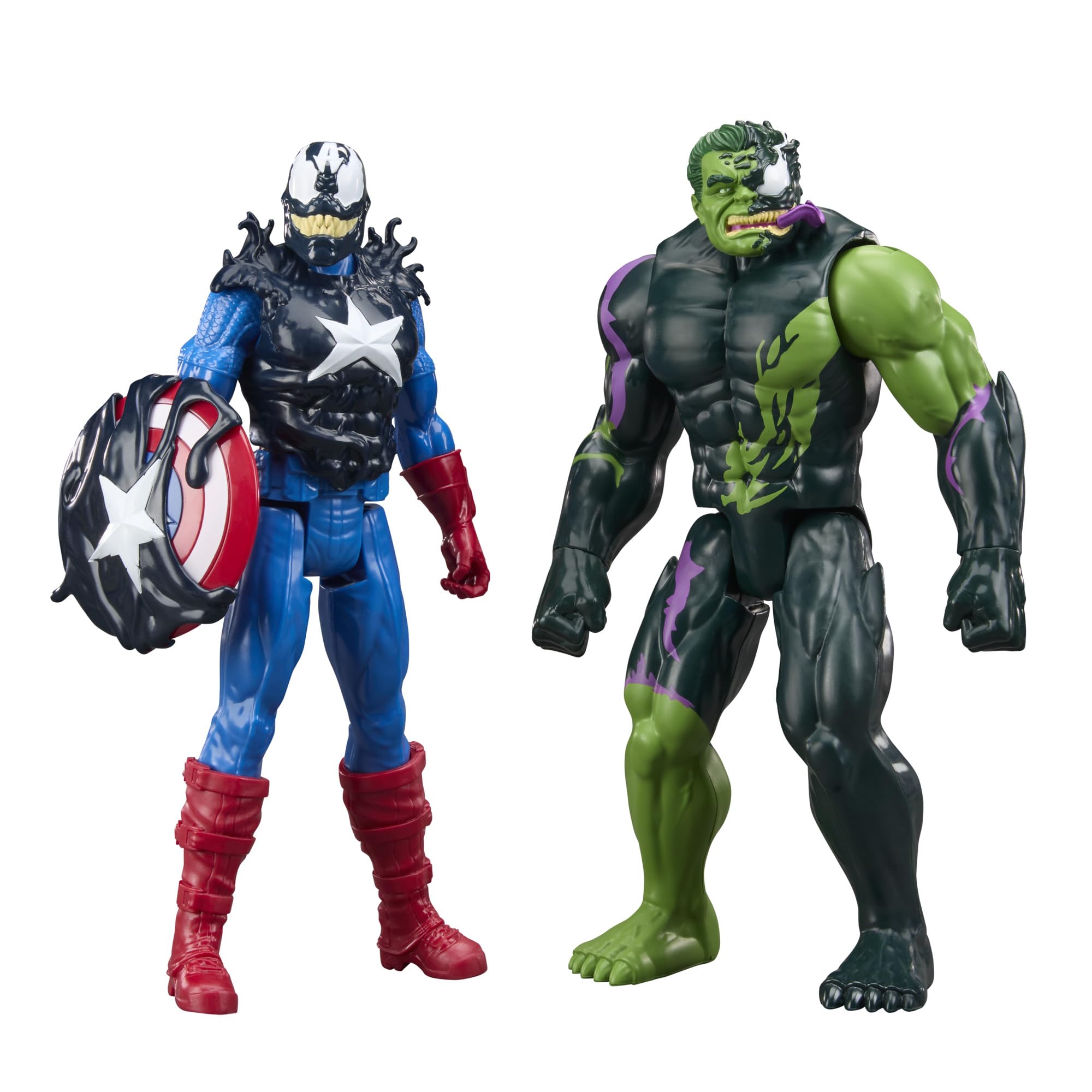Marvel Avengers VenomVersus Titan Hero Series Venomized Captain America & Hulk 30-cm Action Figures 5