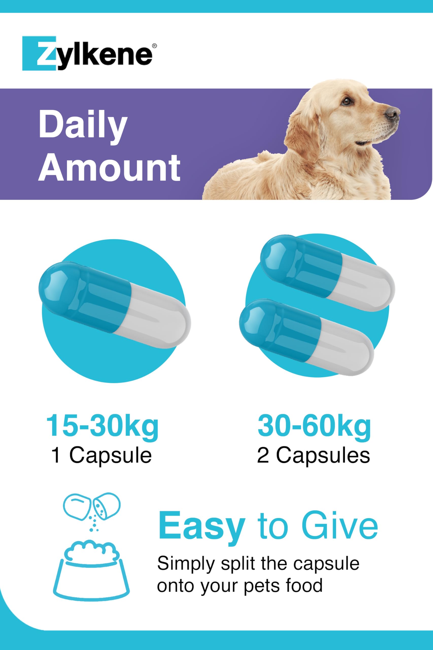 Zylkene Calming Supplements for Large Dogs (30 to 60kg) 450mg | 20 Capsules 6