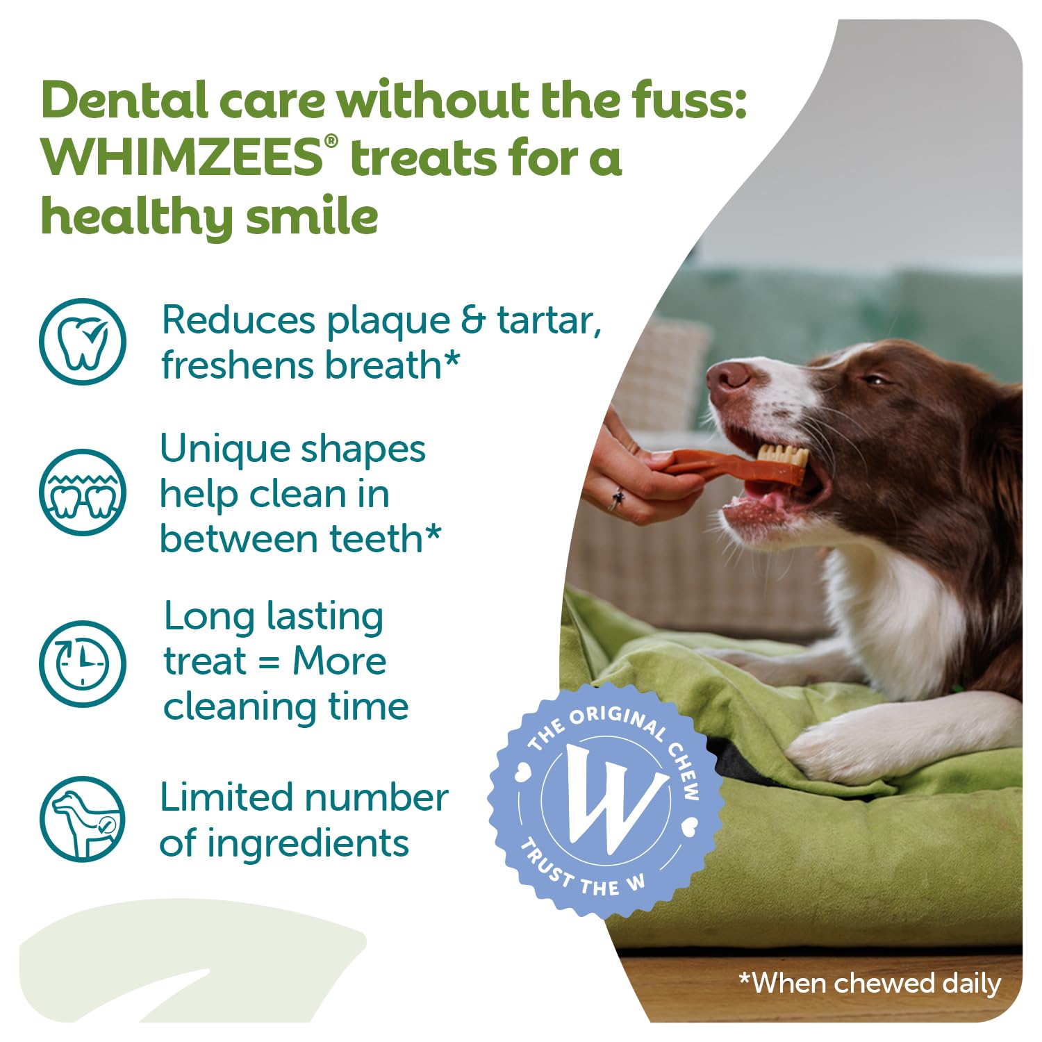 WHIMZEES Toothbrush S - 24 Pack Dog Dental Sticks for Small Breeds | Natural & Grain Free