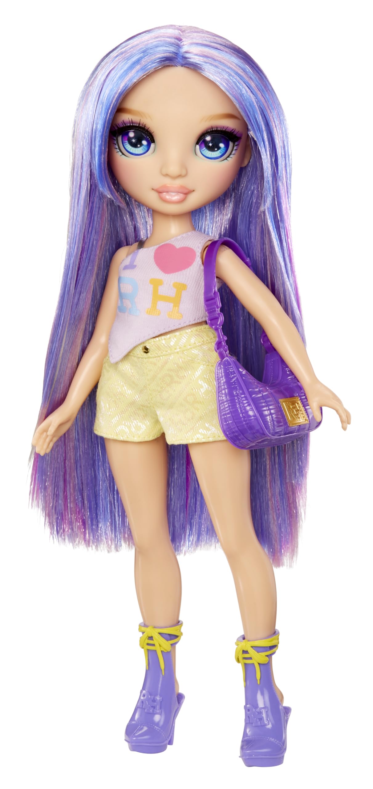 Rainbow High Violet Fashion Doll - 28cm Purple Poseable Doll with Iridescent Outfit & Handbag 2