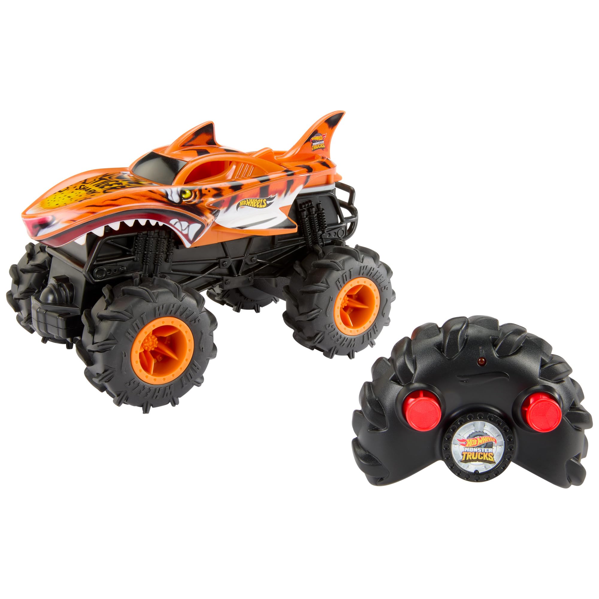 Hot Wheels Monster Trucks HW Tiger Shark RC Car - 1:24 Scale, 5 MPH, 100 ft Range 1