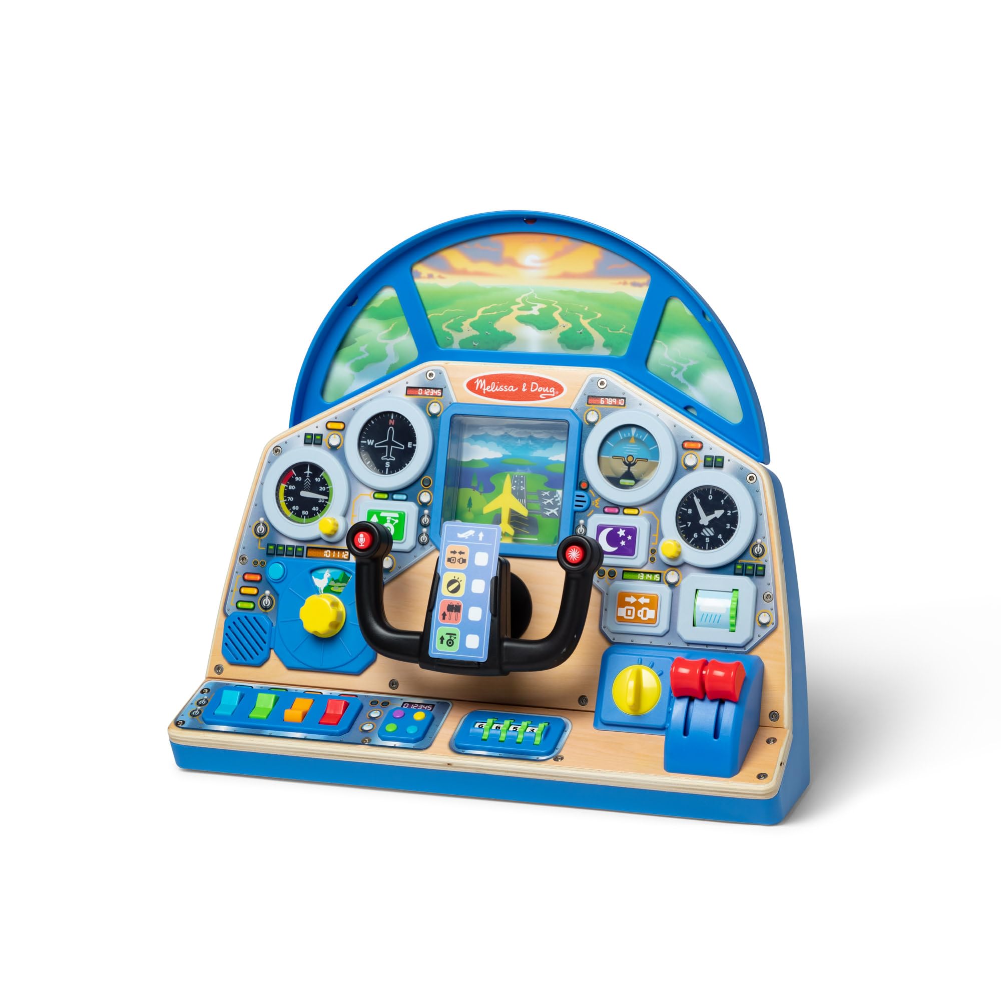 Melissa & Doug Interactive Jet Pilot Dashboard for Pretend Play | Ages 3-7 | Wooden Construction