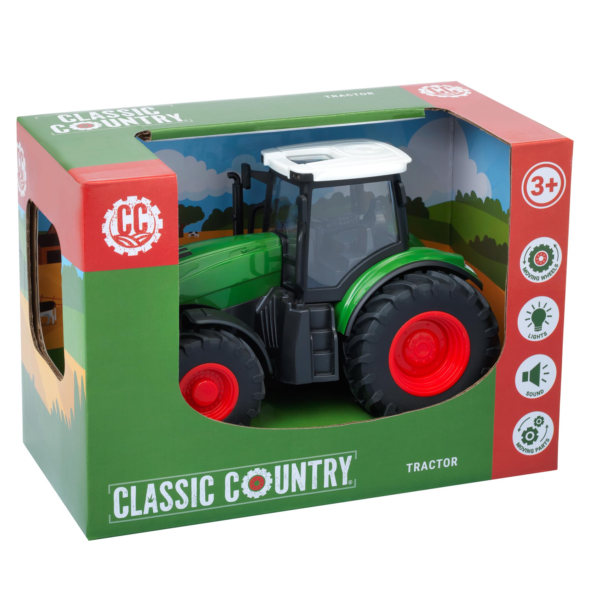 Classic Country John Adams Tractor - 19cm Lights & Sound Vehicle for Kids 3+