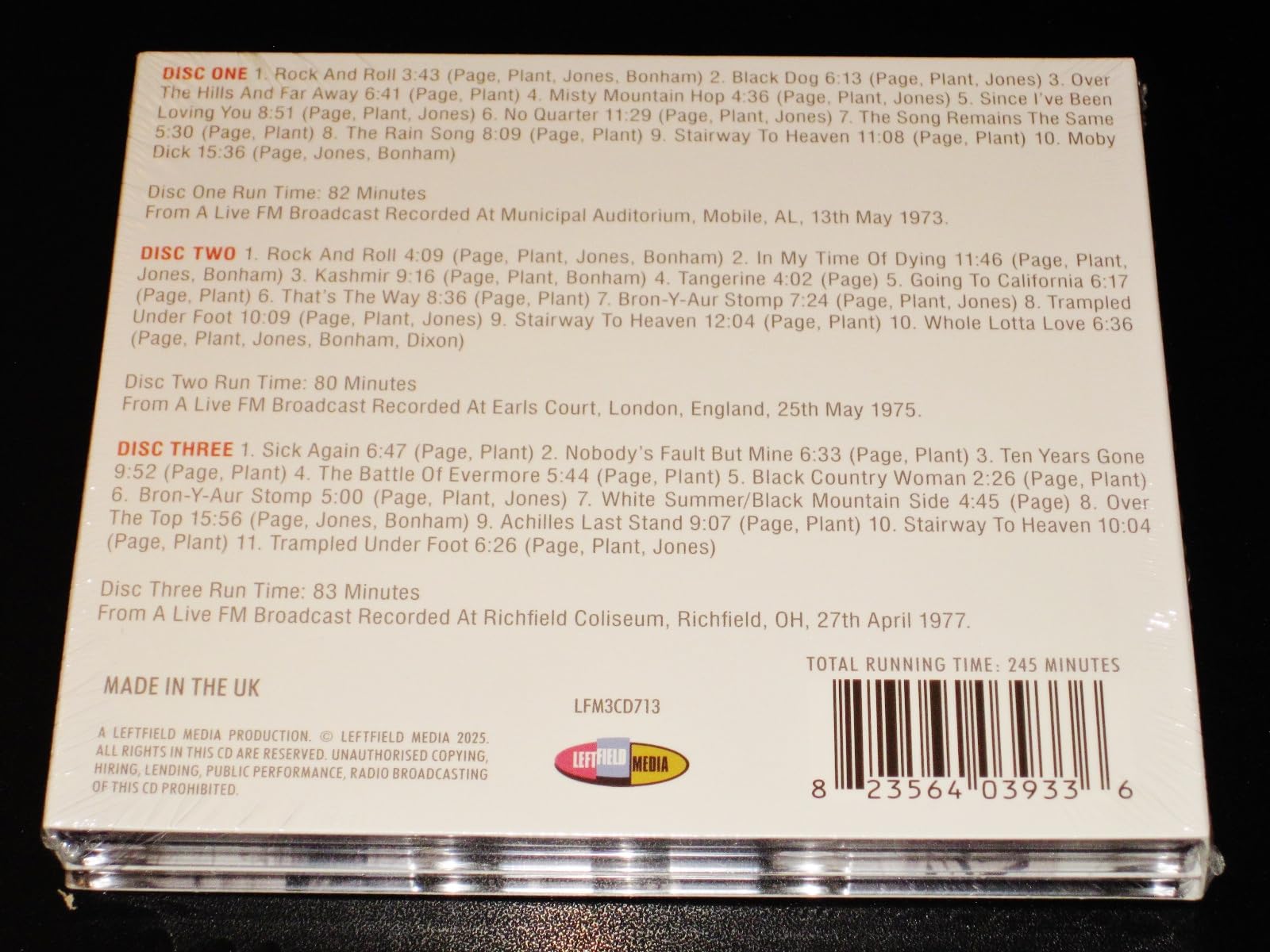 Led Zeppelin - Physical Presence (3CD) Audio CD 2