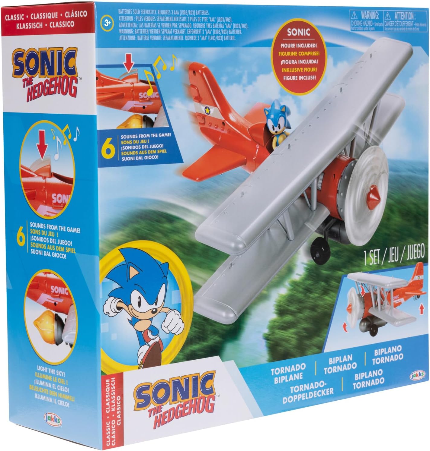 Sonic The Hedgehog Tornado Biplane Playset - Includes 6cm Sonic Figure 6