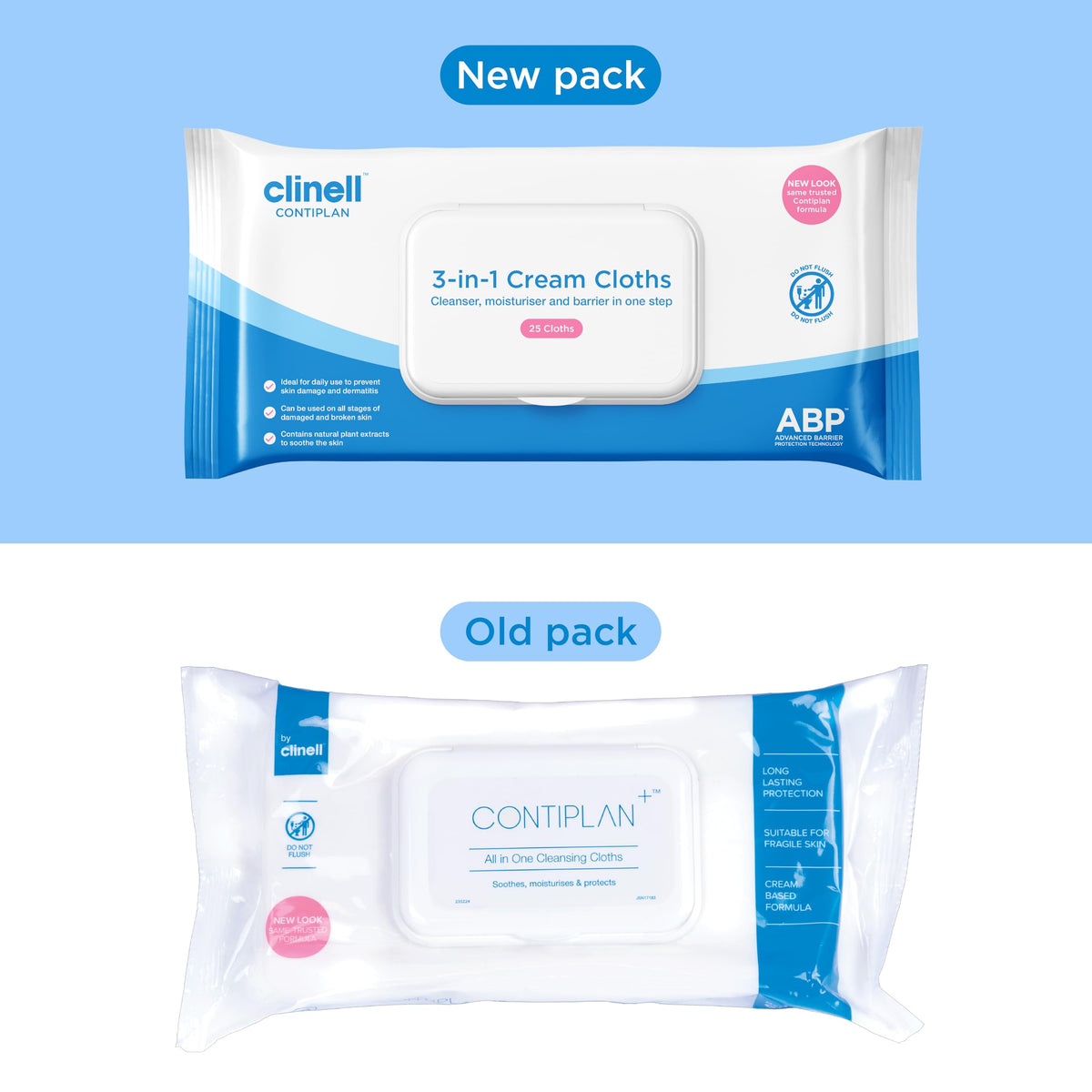 Clinell CONTIPLAN Incontinence Cleansing Cloths with Barrier Cream - 600 Cloths