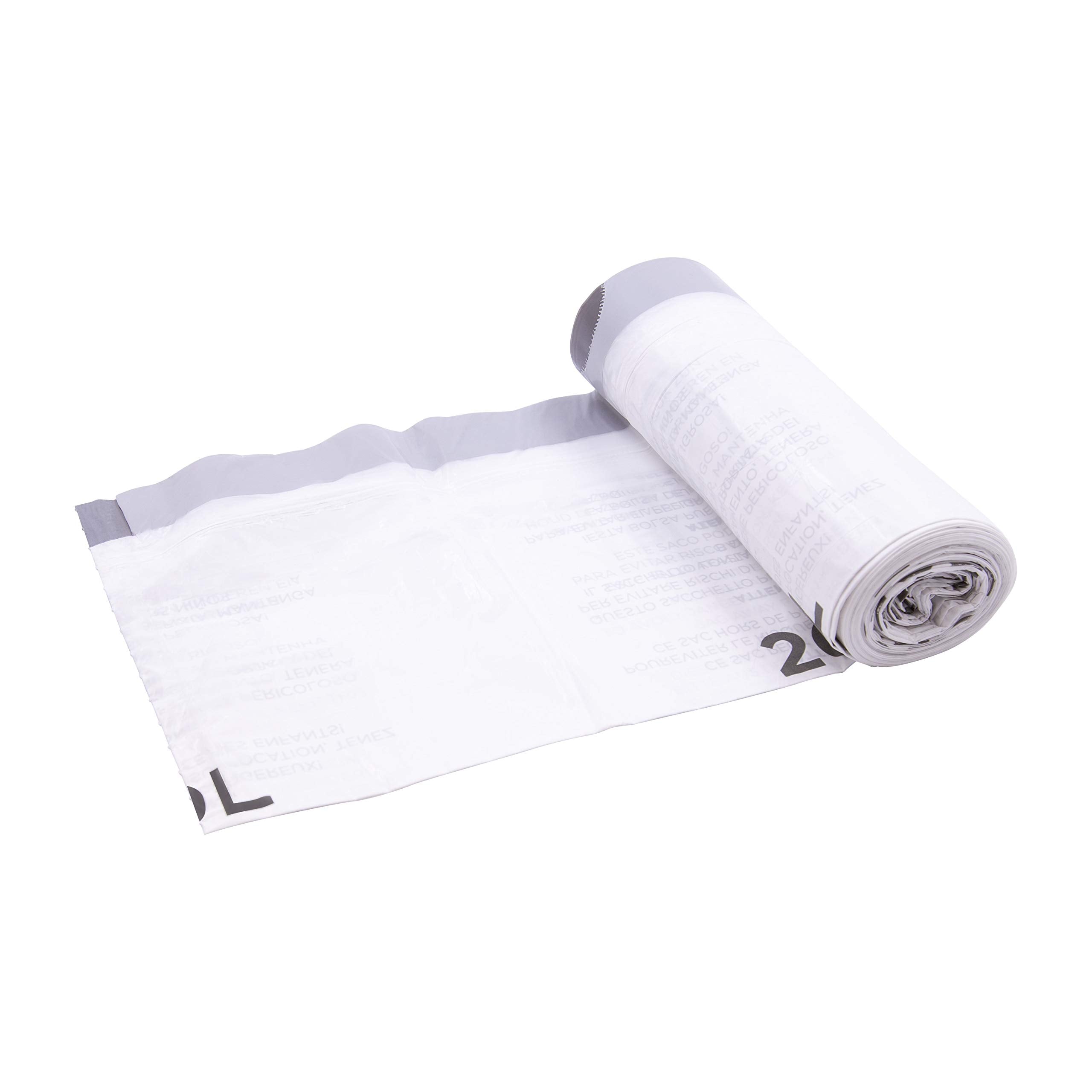 BLACK+DECKER Drawstring Bin Liners - 5-10L Capacity, 20 Pack, White 3