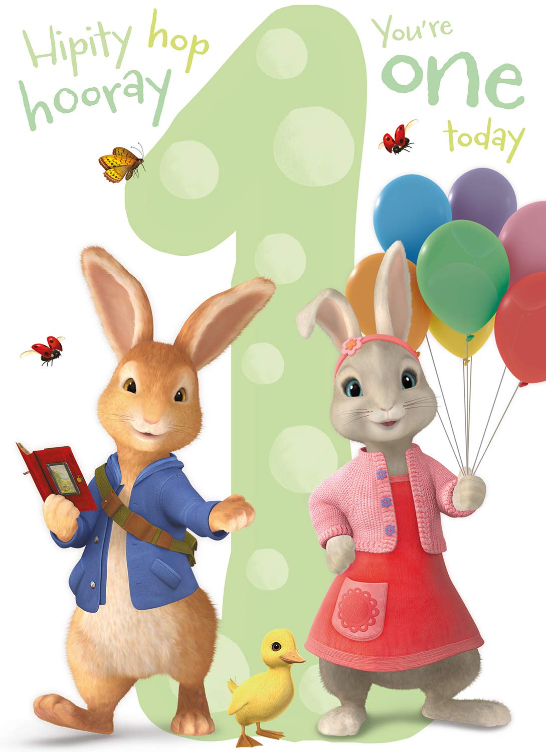 Danilo Promotions Ltd Peter Rabbit Official Age 1 Birthday Card | 7x6 inch | Unisex-Babies 2