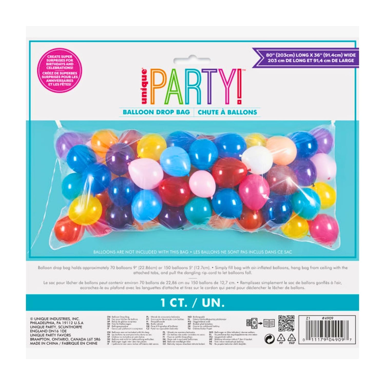 Unique 4909 Clear Balloon Drop Bag - 80' x 36' | 1 Pc 5
