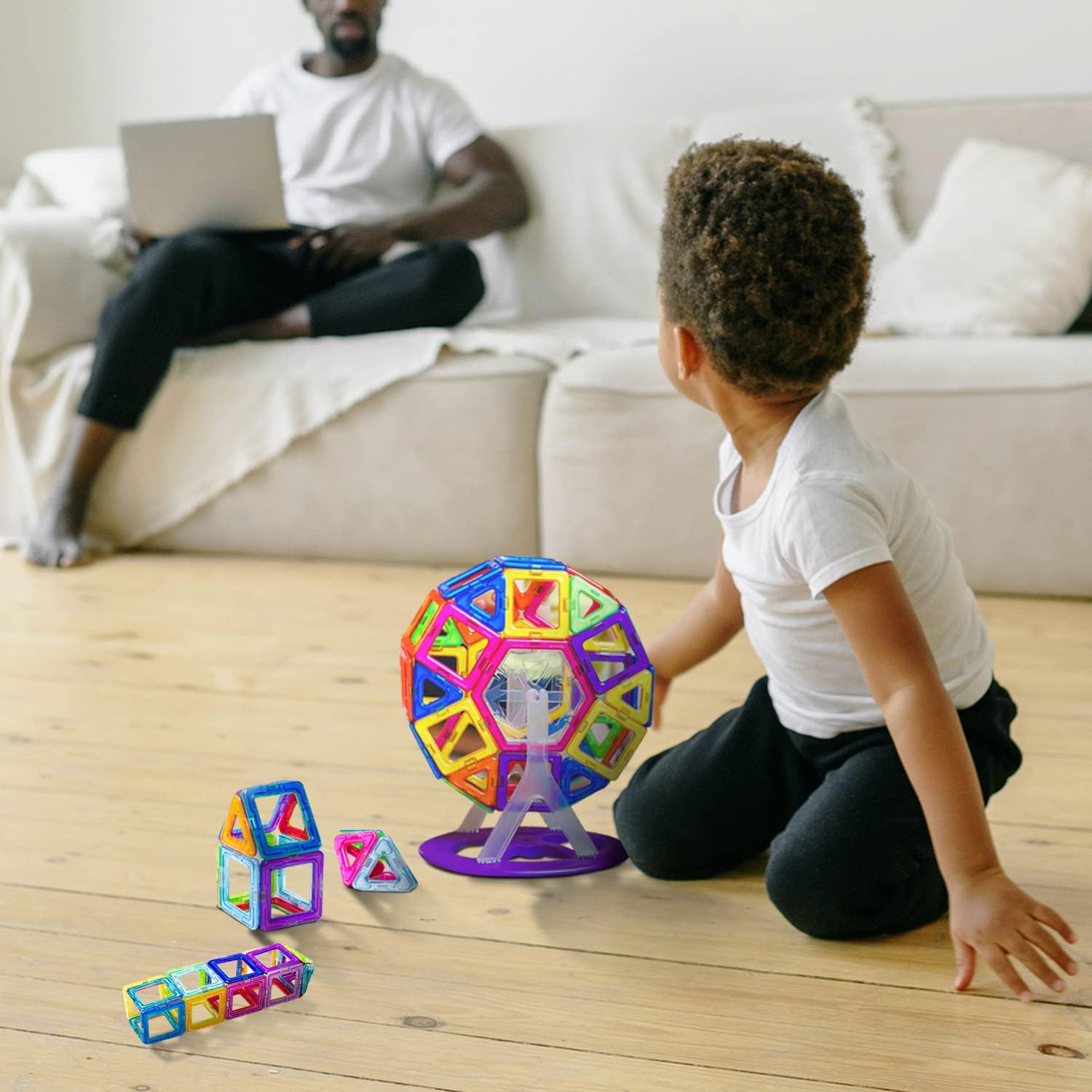 kidoola 94pc Magnetic Building Block Set - Educational STEM Toy for Kids Ages 3+ 5