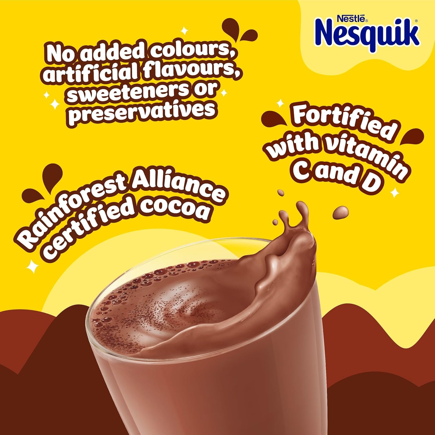 Nesquik Chocolate Flavoured Milkshake Powder - Fortified with Vitamin C & D | 300g Tub 5