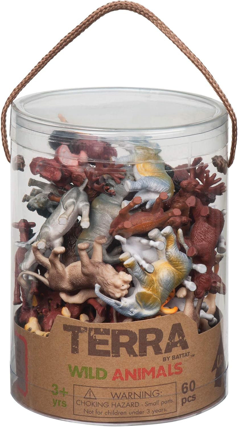 Terra by Battat Wild Animals – 60-Piece Miniature Animal Figurine Set for Kids 3+ 2