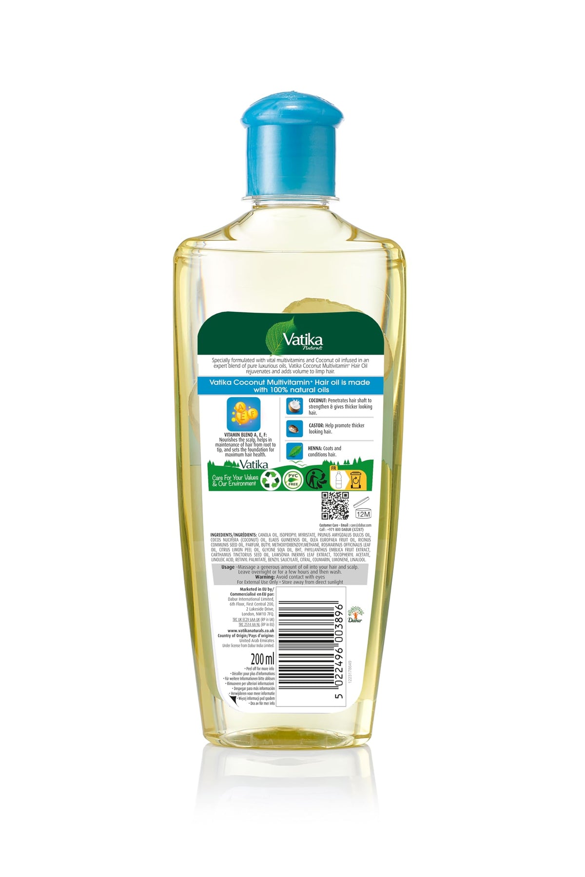 Vatika Naturals Coconut Enriched Hair Oil - 200 ml (Pack of 2)