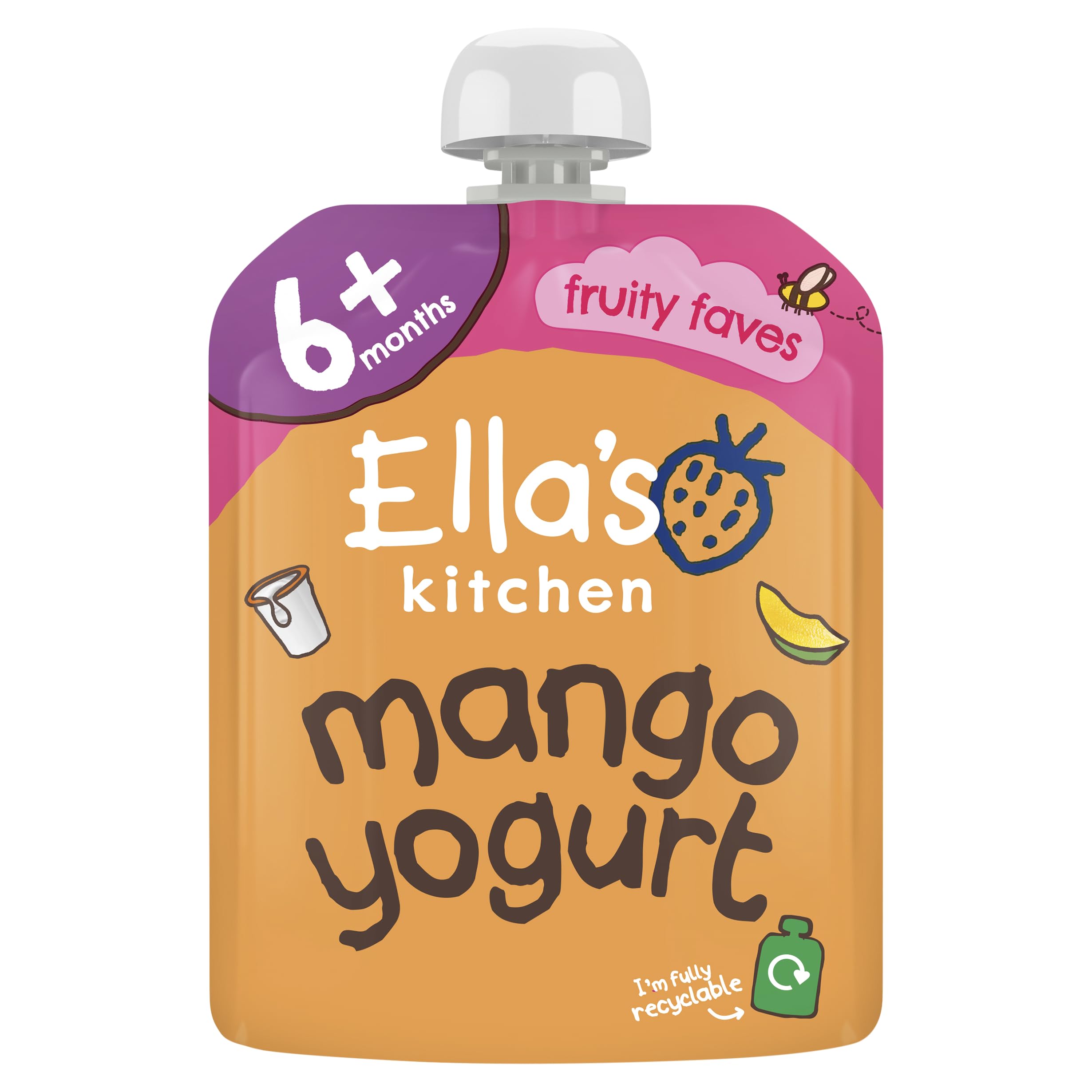 Ella's Kitchen Organic Mango Yoghurt Greek Style 6+ Months Pouch | 90g