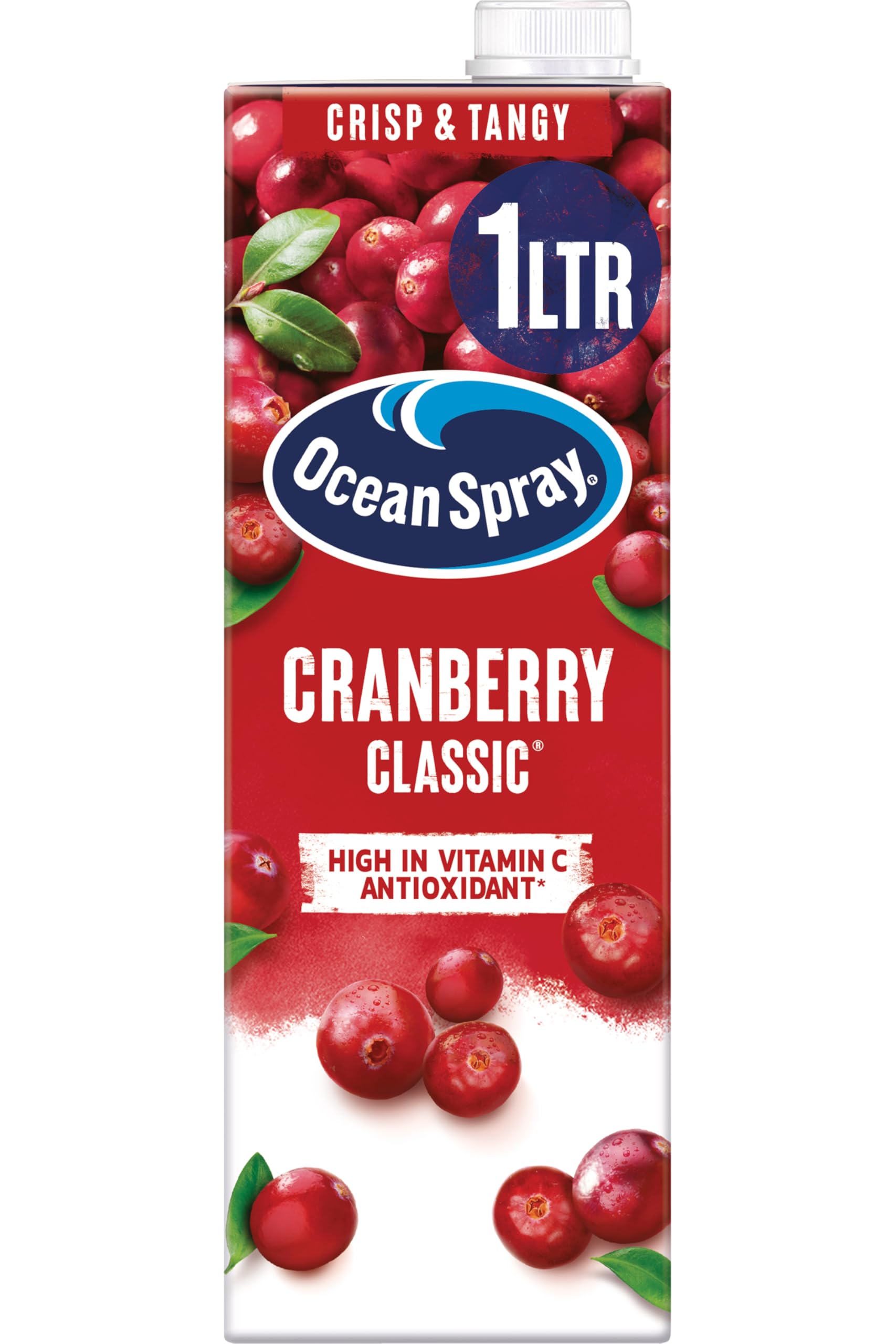 Ocean Spray Classic Cranberry Juice Drink - 1L | Sugar & Natural Sweetener | Vitamin C 1