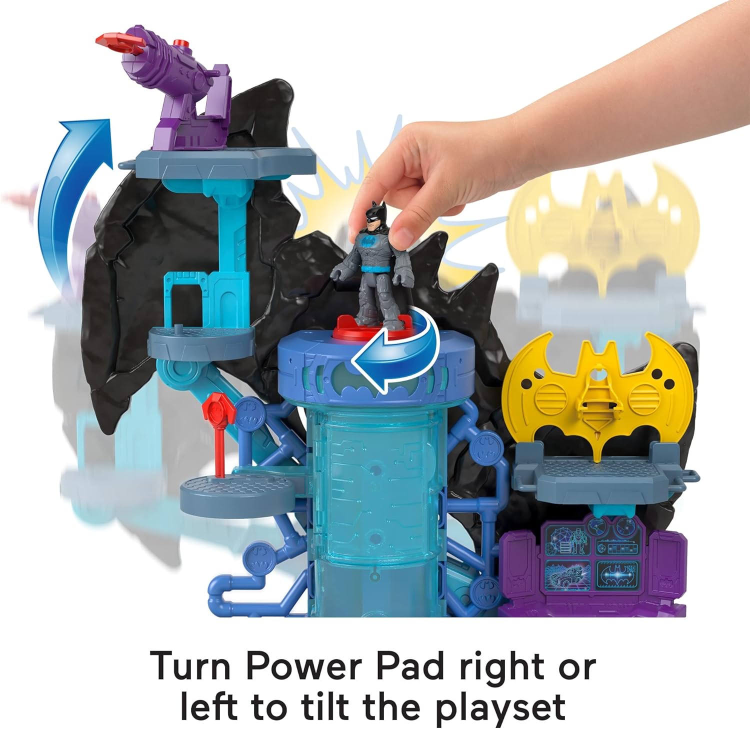 Imaginext DC Super Friends Bat-Tech Batcave Playset - Light-Up Action for Kids 3-8