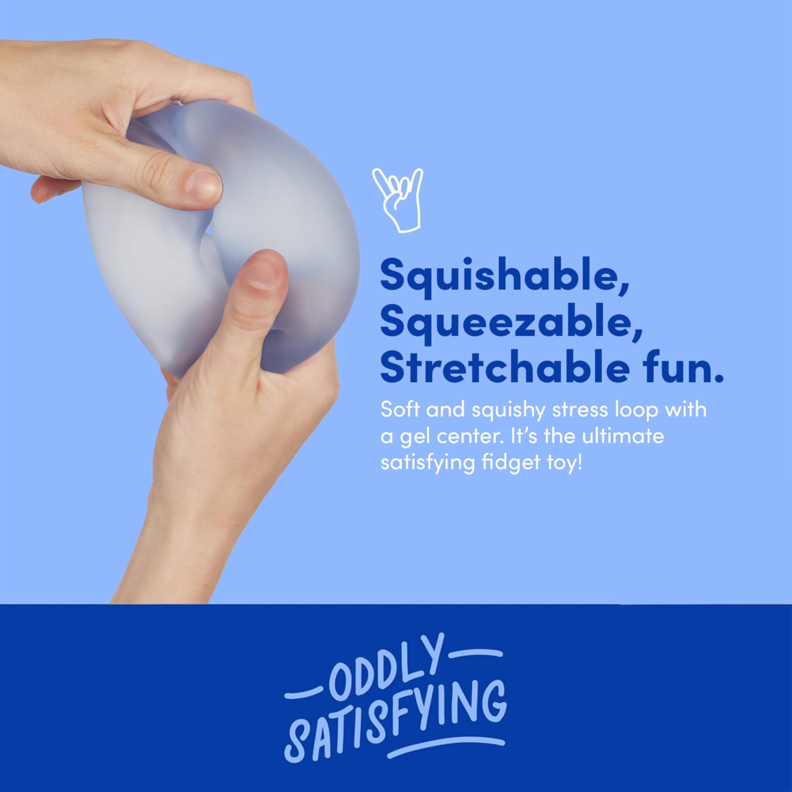 Speks Gump Jumbo Loop Gel-Filled Stress Ball - Ultra-Squishy Fidget Toy for Adults | Blue 4