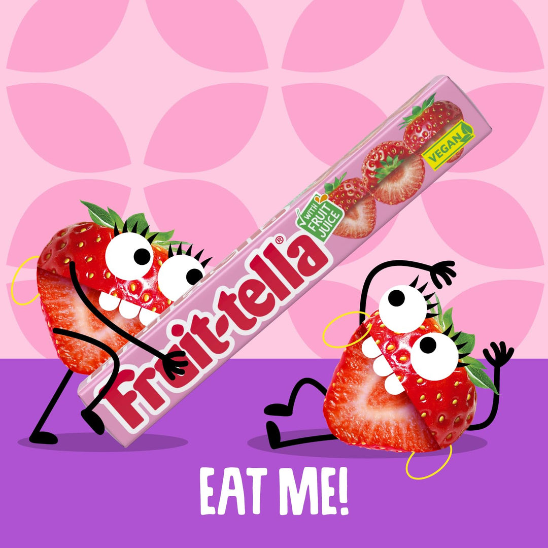 Fruittella Simply Strawberry Soft Chews - Vegan, Gluten-Free Fruit Flavoured Party Sweets