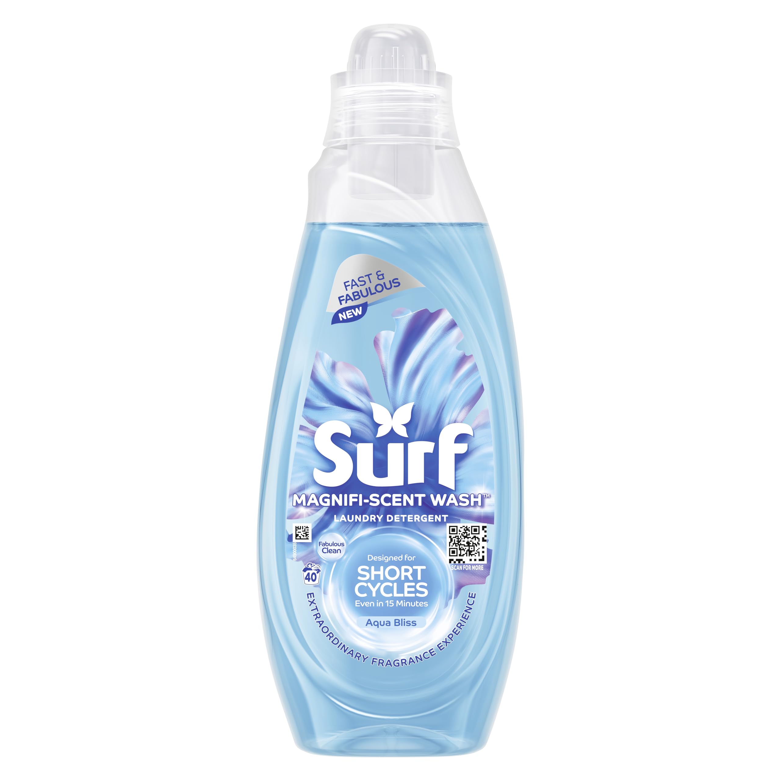 Surf Magnifi-Scent Wash Aqua Bliss Laundry Liquid Detergent | 1.08L | For 15-Minute Short Cycles 1