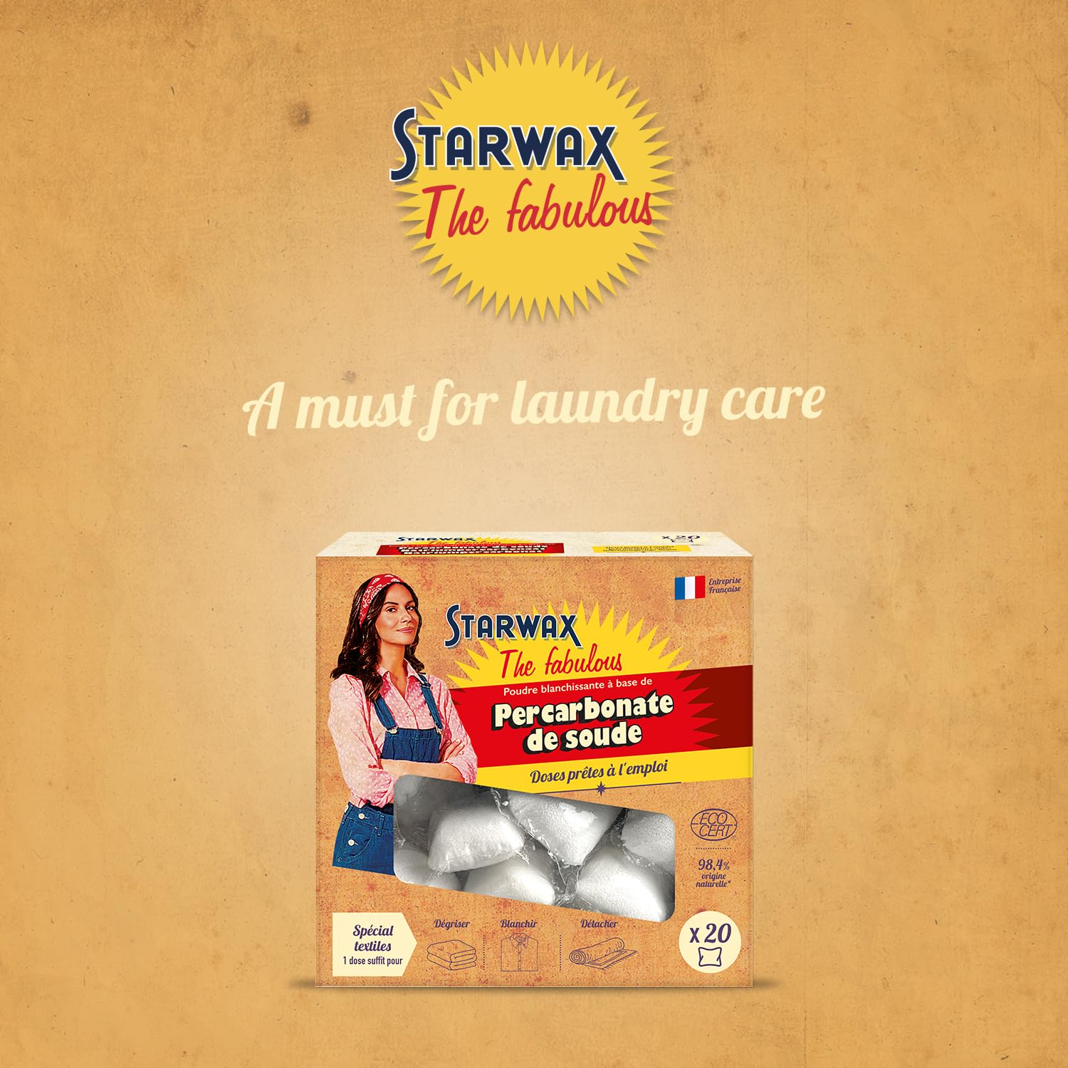 STARWAX THE FABULOUS Sodium Percarbonate Powder Detergent - 20 Count Capsules | Whitening & Stain Removal 5