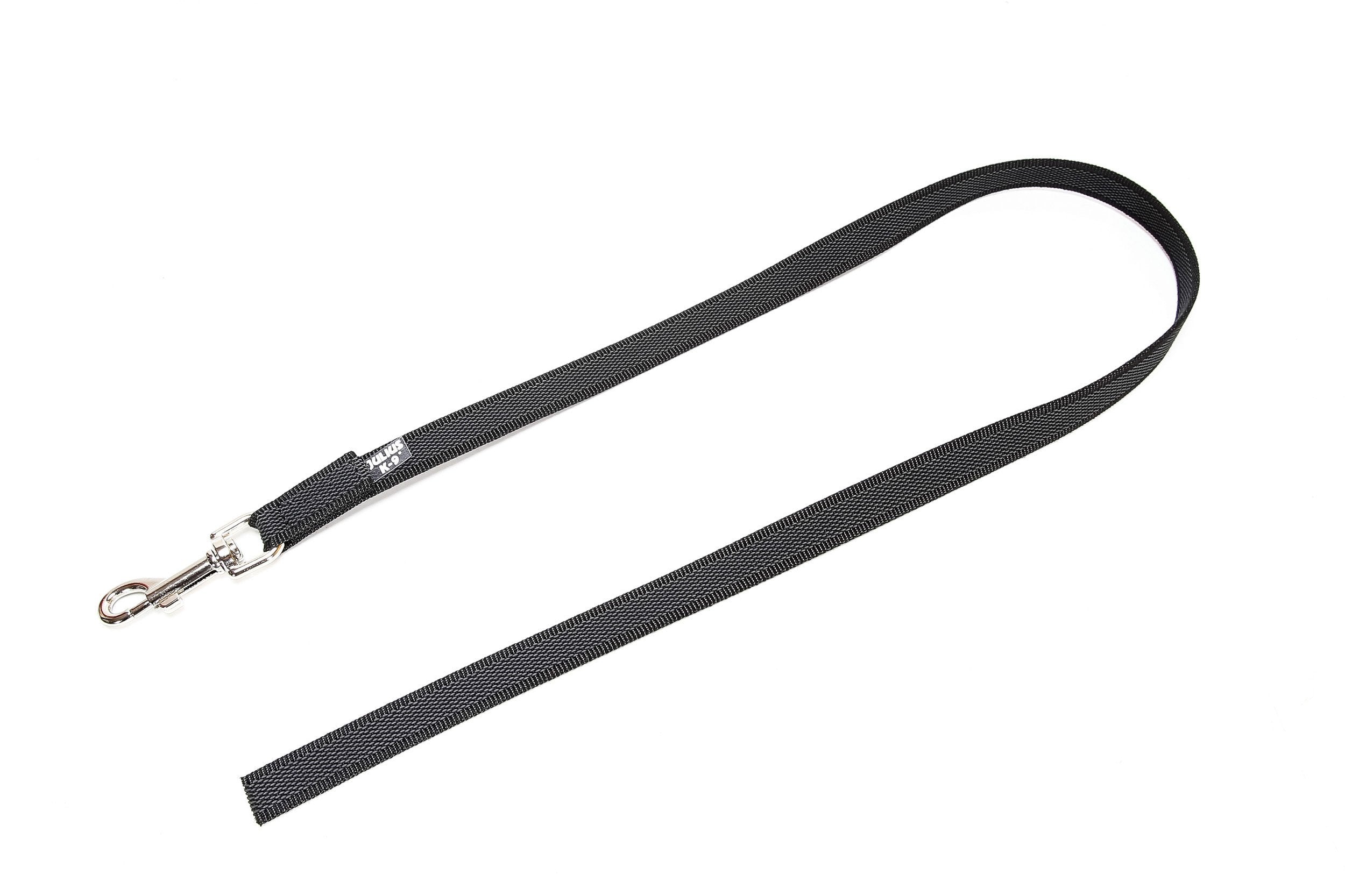 Julius-K9 Color & Gray Super-Grip Training Lead | 14 mm x 1 m | Black-Gray