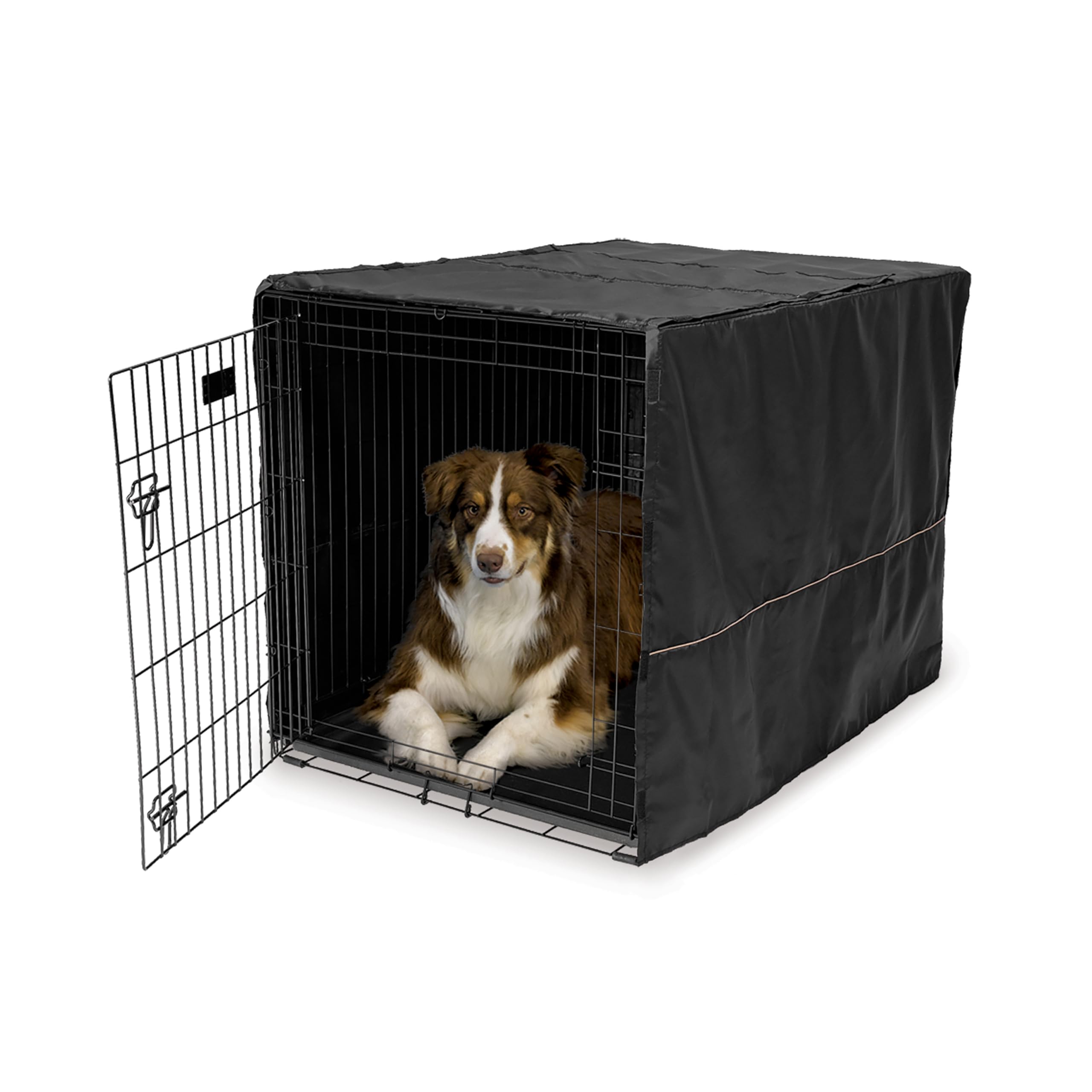 MidWest Homes for Pets Black Polyester Crate Cover for 106cm Crates | Secure Fit | Machine Washable 1