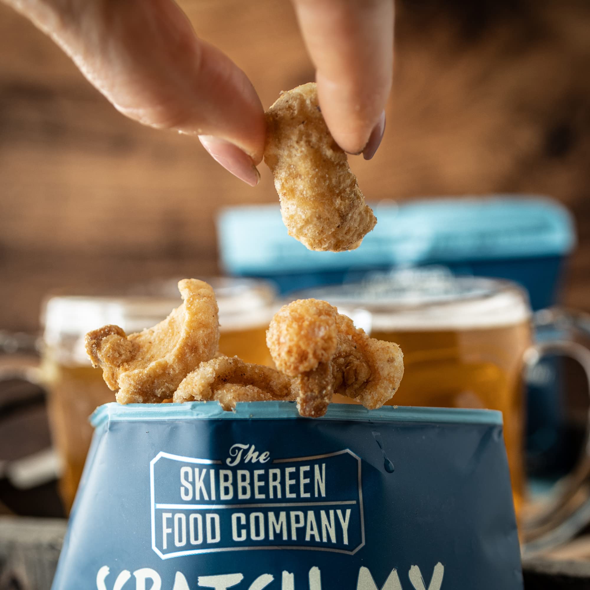 The Skibbereen Food Company Worcester Sauce Pork Crackling - Gluten Free, Keto Friendly, 250g Bulk Bag 3