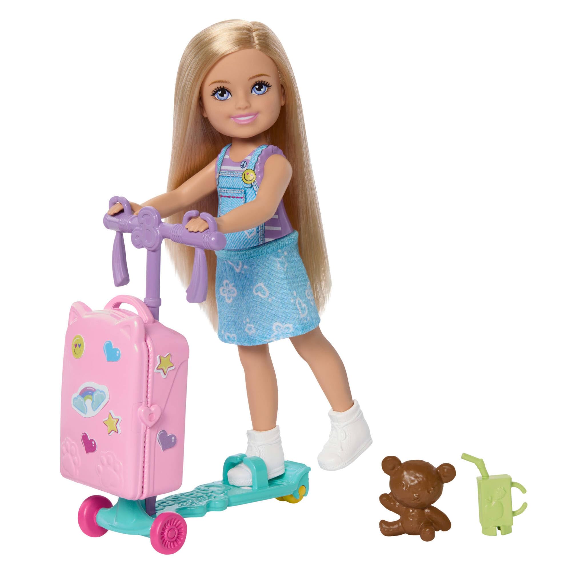 Barbie Club Chelsea Limitless Adventure Doll with Rolling Scooter-Suitcase | Ages 3+