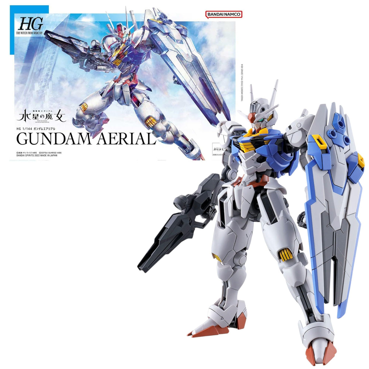 Bandai Gundam Aerial Model Kit - High Grade HG 1/144, Clear