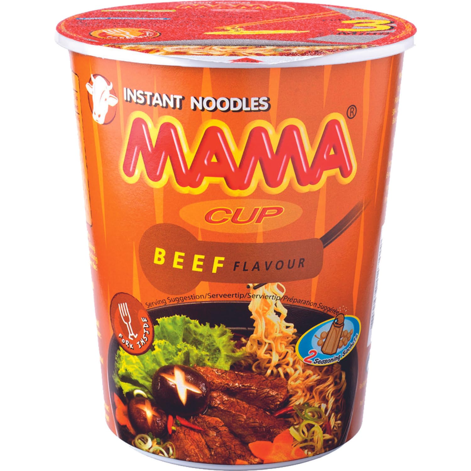 MAMA Instant Cup Noodle with Beef Flavor - Spicy Traditional Snack | 70 g