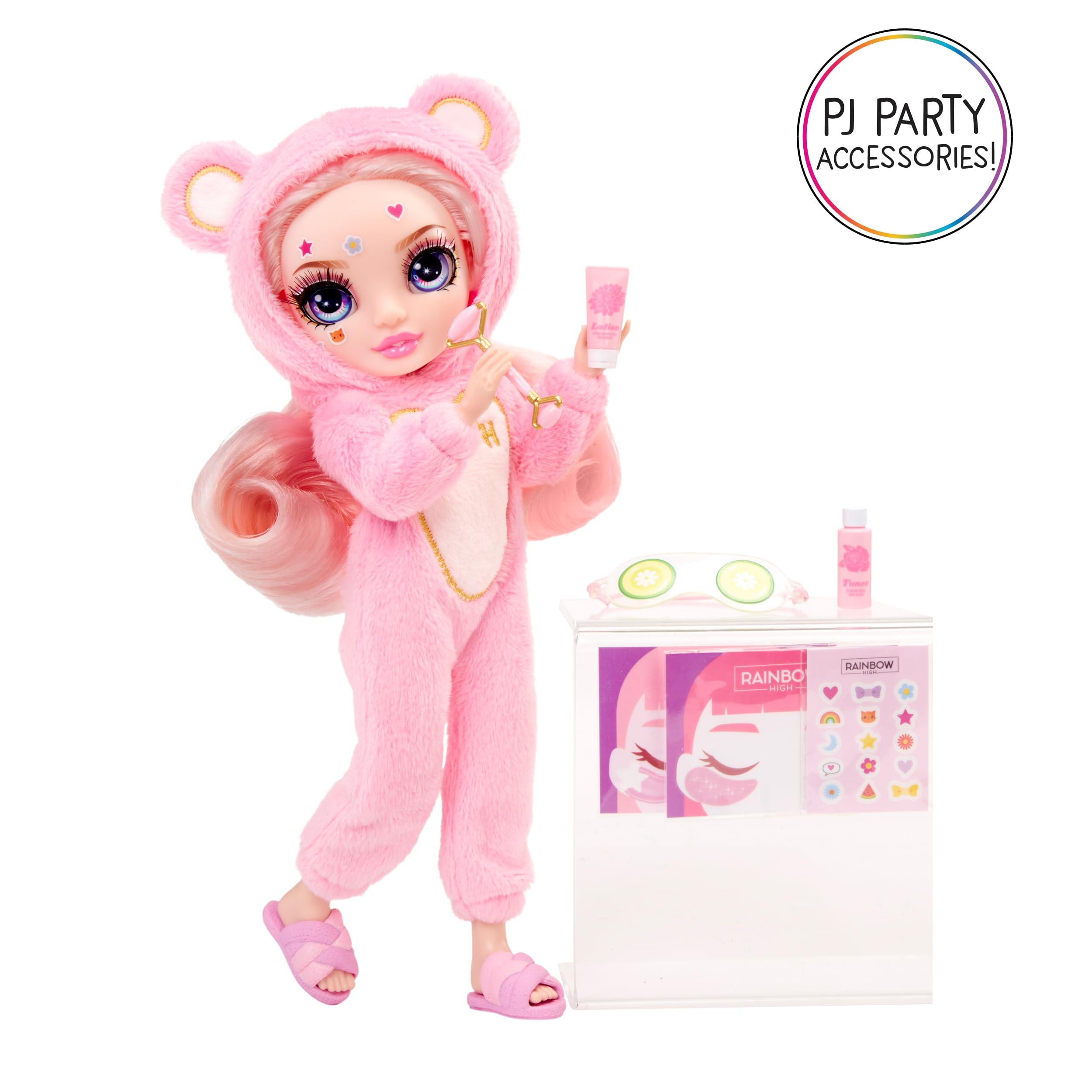 Rainbow High Junior High PJ Party - Bella (Pink) - 22 cm Posable Doll with Spa Accessories - Ages 4-12 4