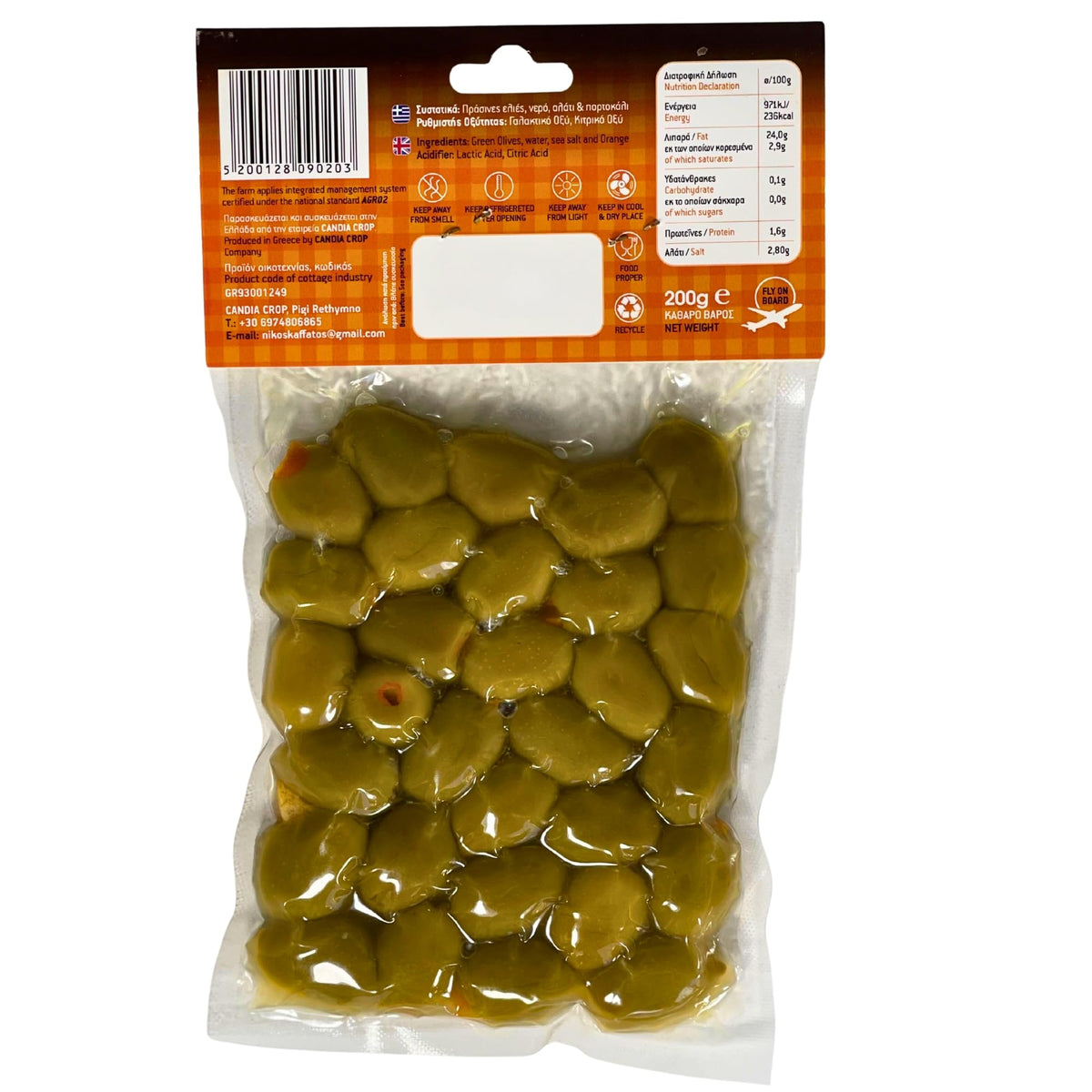 Candia Crop Green Olives Stuffed with Orange - 2 x 200 g